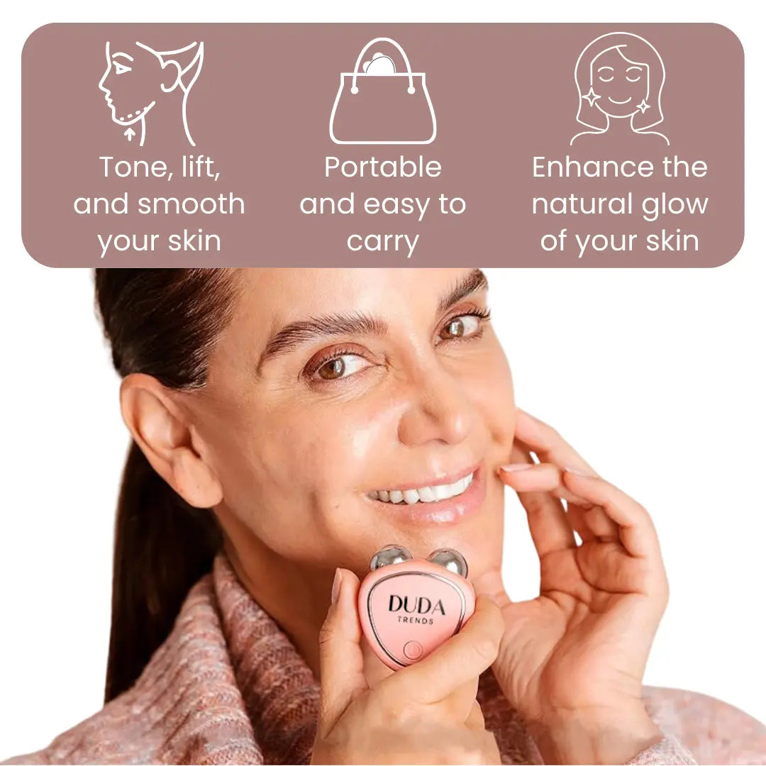Rechargeable Portable Electric Face Lift Roller Massager for Wrinkle Reduction & Skin Tightening - Perfect for Home Spa, Travel & Anti-Aging Skincare Routine