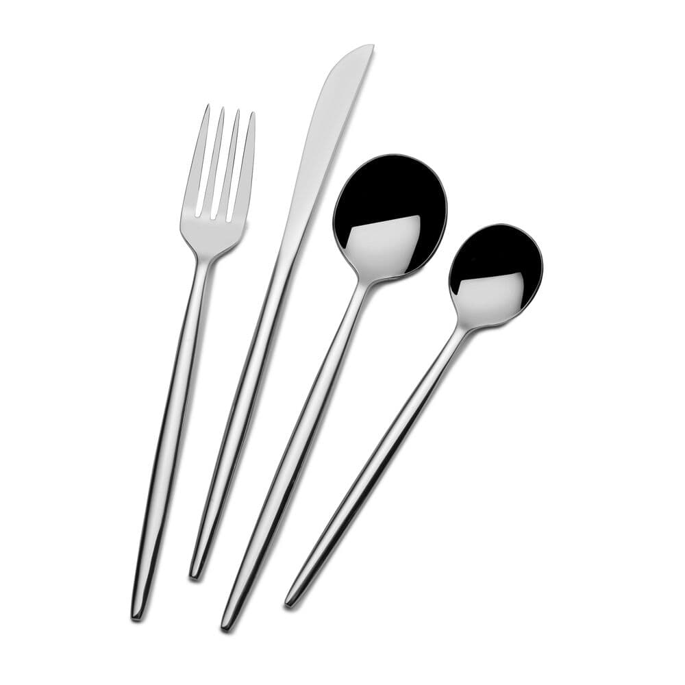 Premium Shea Forged 16-Piece Stainless Steel Flatware Set - Service for 4 - Elegant Dinnerware for Formal Dining, Wedding Gifts & Home Entertaining