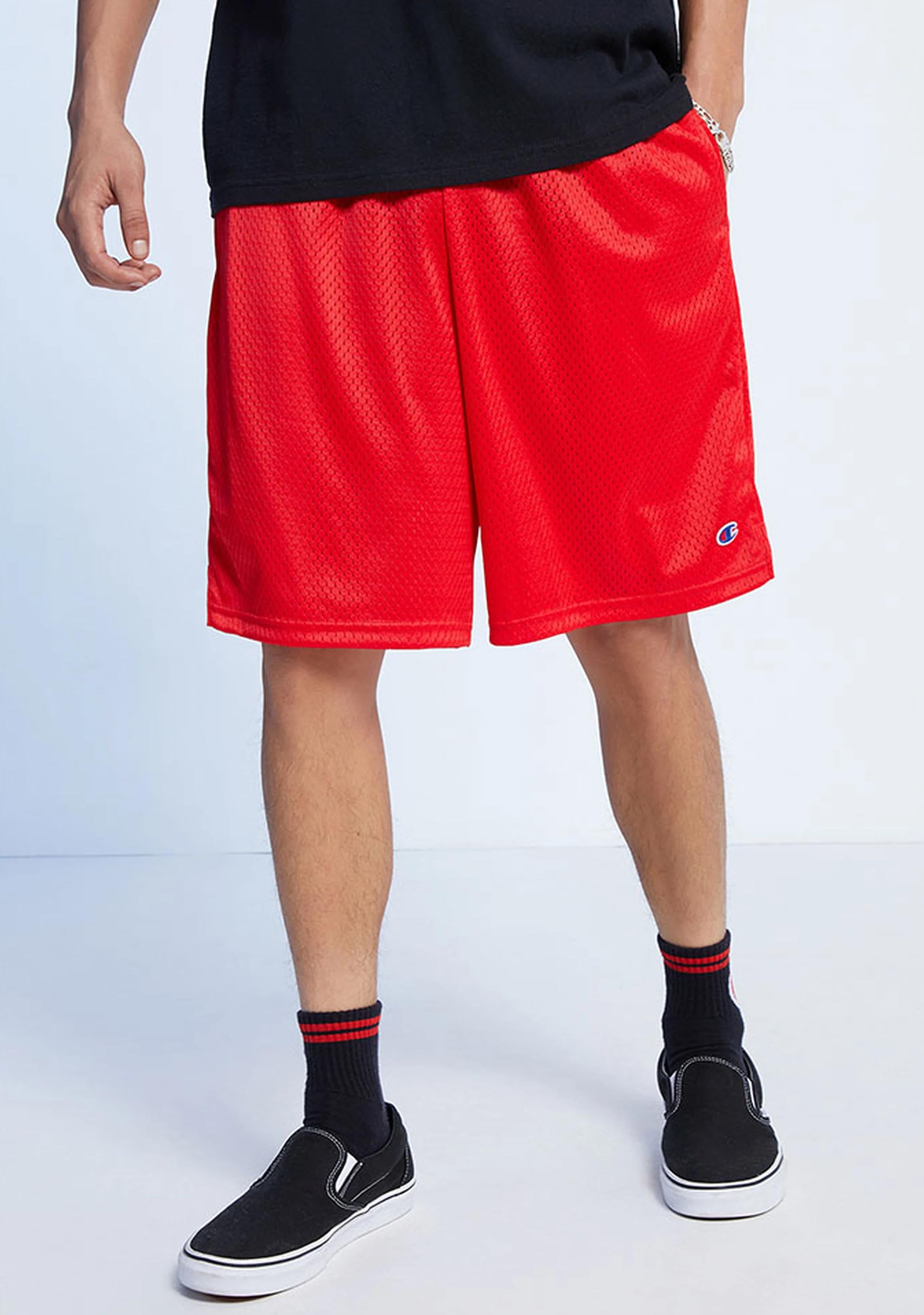 Champion Men's Basketball Shorts - 9 Inch Inseam, Red | Comfortable & Breathable for Sports & Casual Wear | Perfect for Gym, Running, and Everyday Use