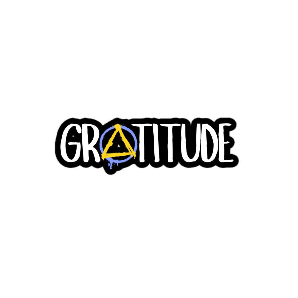 Gratitude Recovery Sticker - Motivational Self-Care Decals for Journaling, Water Bottles & Laptops - Perfect for Mental Wellness & Daily Inspiration