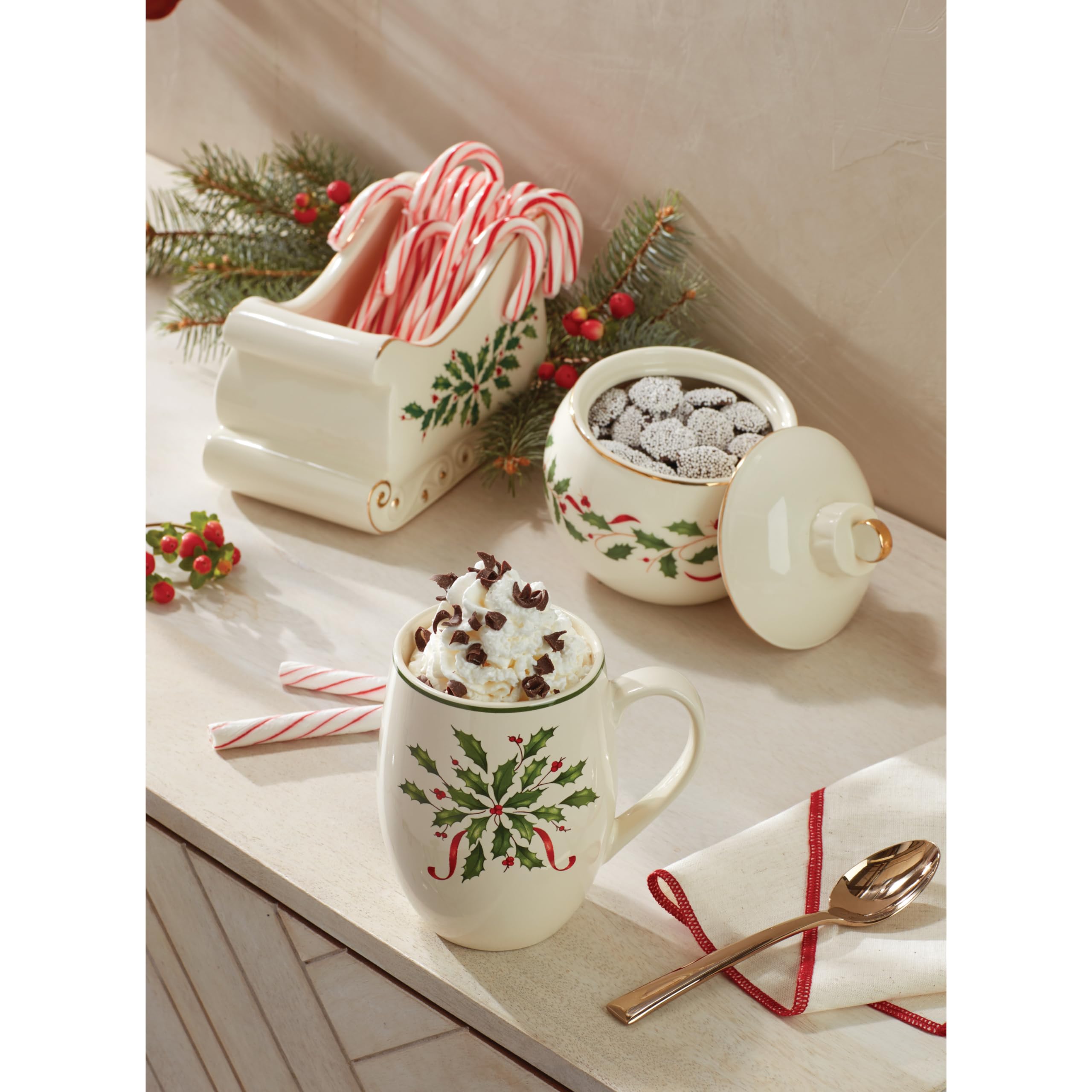 Lenox 890765 Holiday Ornament Candy Jar - Elegant Christmas Hosting Gift for Home Decor, Party Favors & Festive Holiday Gatherings