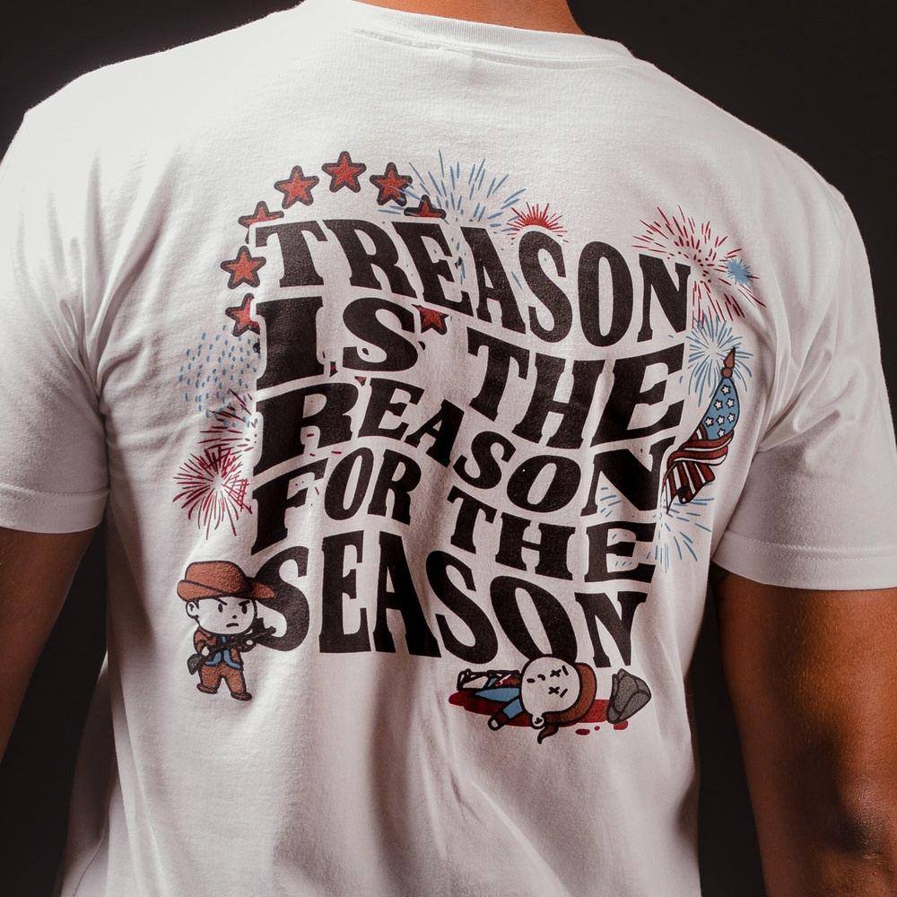 Treason Season Graphic T-Shirt - White - Casual Streetwear for Men & Women - Perfect for Everyday Wear, Outings & Events