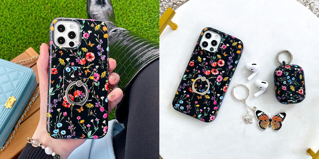 Premium Black Wildflower iPhone Case - Durable Protective Cover for iPhone [Model] - Perfect for Everyday Use, Travel & Outdoor Adventures