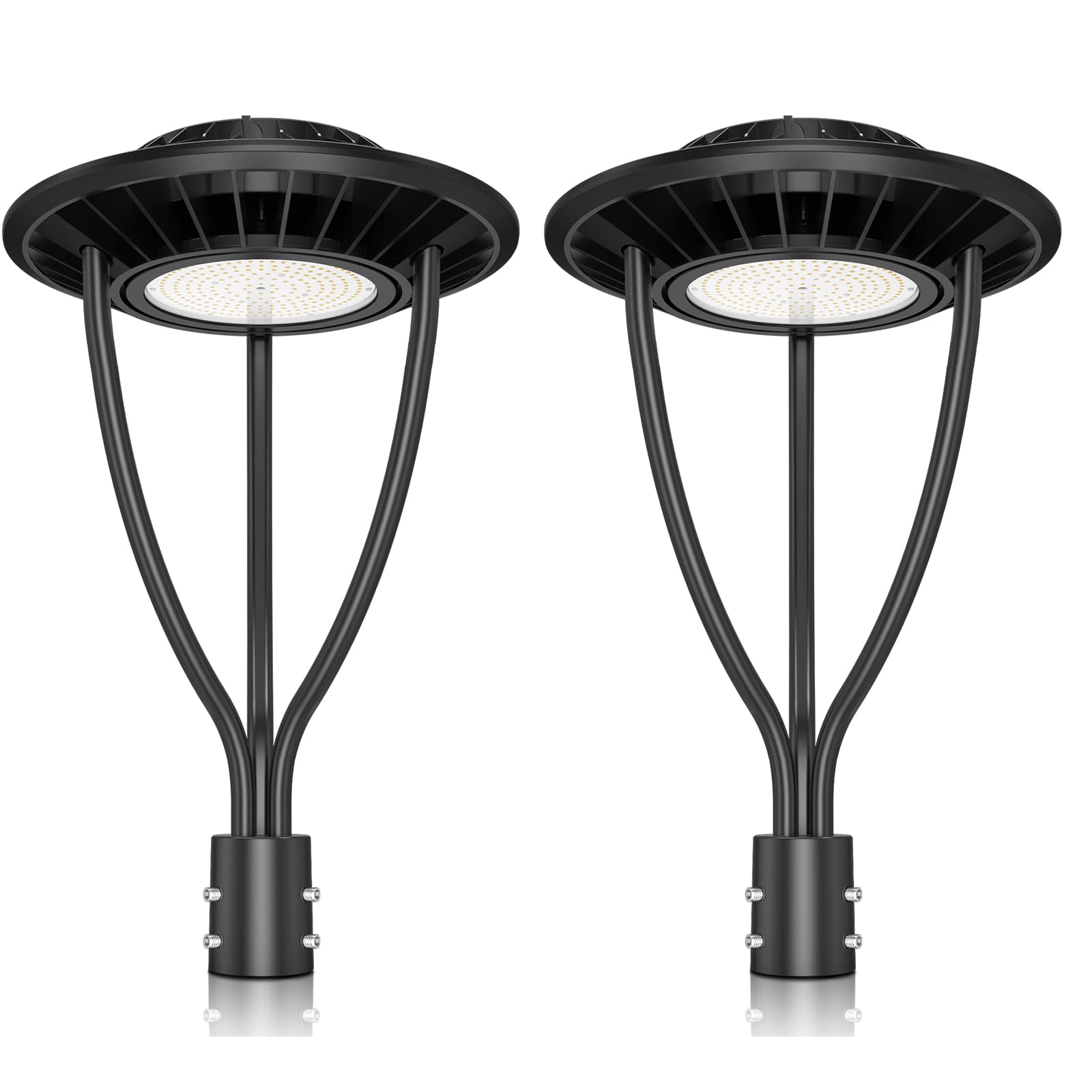 2 Pack 100W LED Post Top Lights with Photocell - 14,000LM 5000K Daylight Outdoor Pole Light - IP65 Waterproof LED Street & Area Lighting for Garden, Driveway, Yard, Patio - ETL Certified for Safety