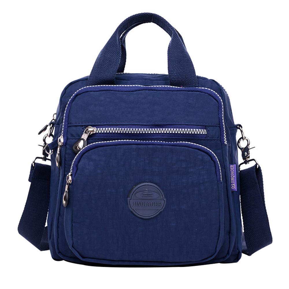 Lightweight Canvas Crossbody Shoulder Tote Bag for Women & Men - Dark Blue (7L Capacity) - Perfect for Travel, Shopping & Everyday Use