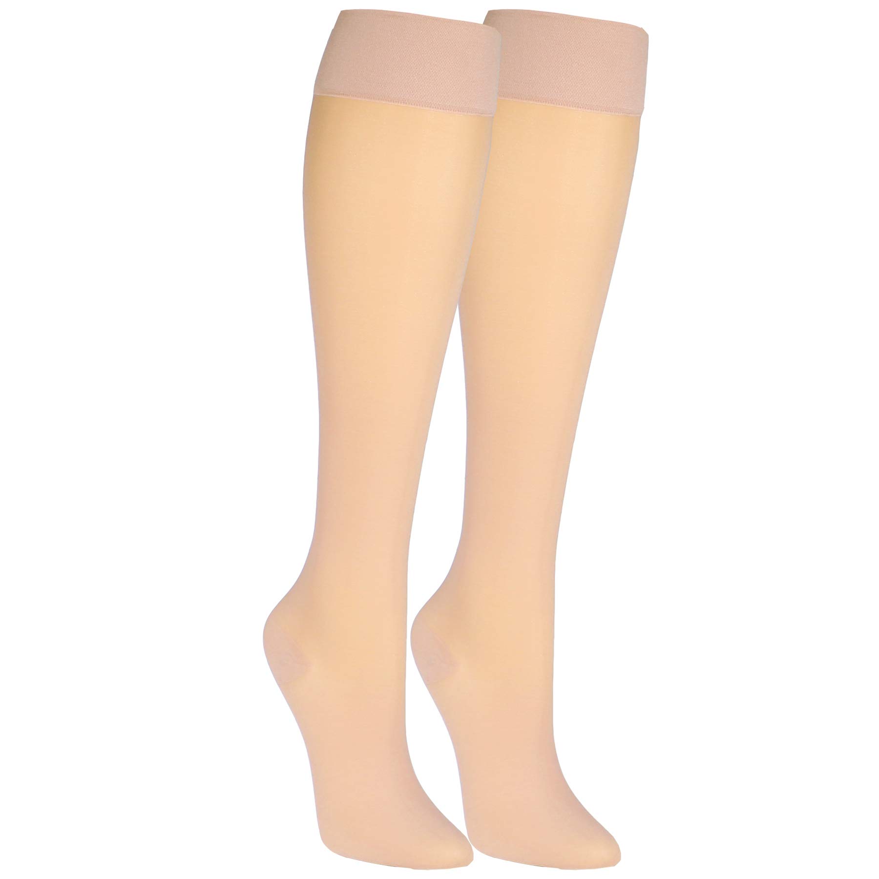 Truform Sheer Compression Stockings for Women 30-40 mmHg Knee High - 30 Denier Beige Small | Medical Support, Varicose Vein Relief & Travel Comfort
