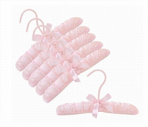 10 Pack Pink Baby Satin Padded Hangers - Soft Clothes Hangers for Infant Wardrobe, Nursery Organization & Delicate Garment Care