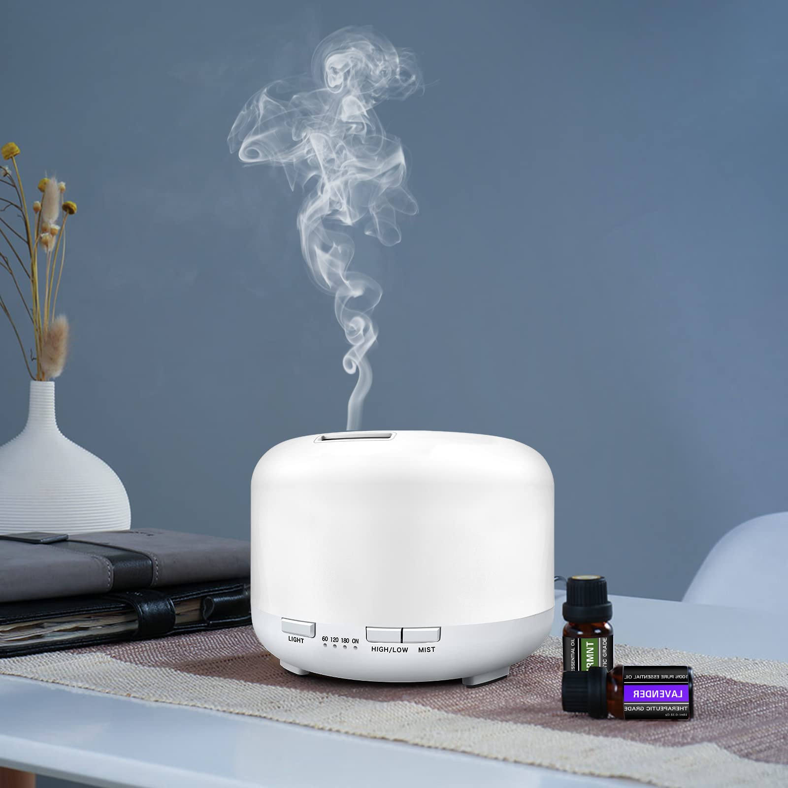 Yikubee 500ml Aromatherapy Essential Oil Diffuser with Remote - Large Room Cool Mist Humidifier for Home, Bedroom, Office | Perfect for Relaxation, Yoga, and Spa
