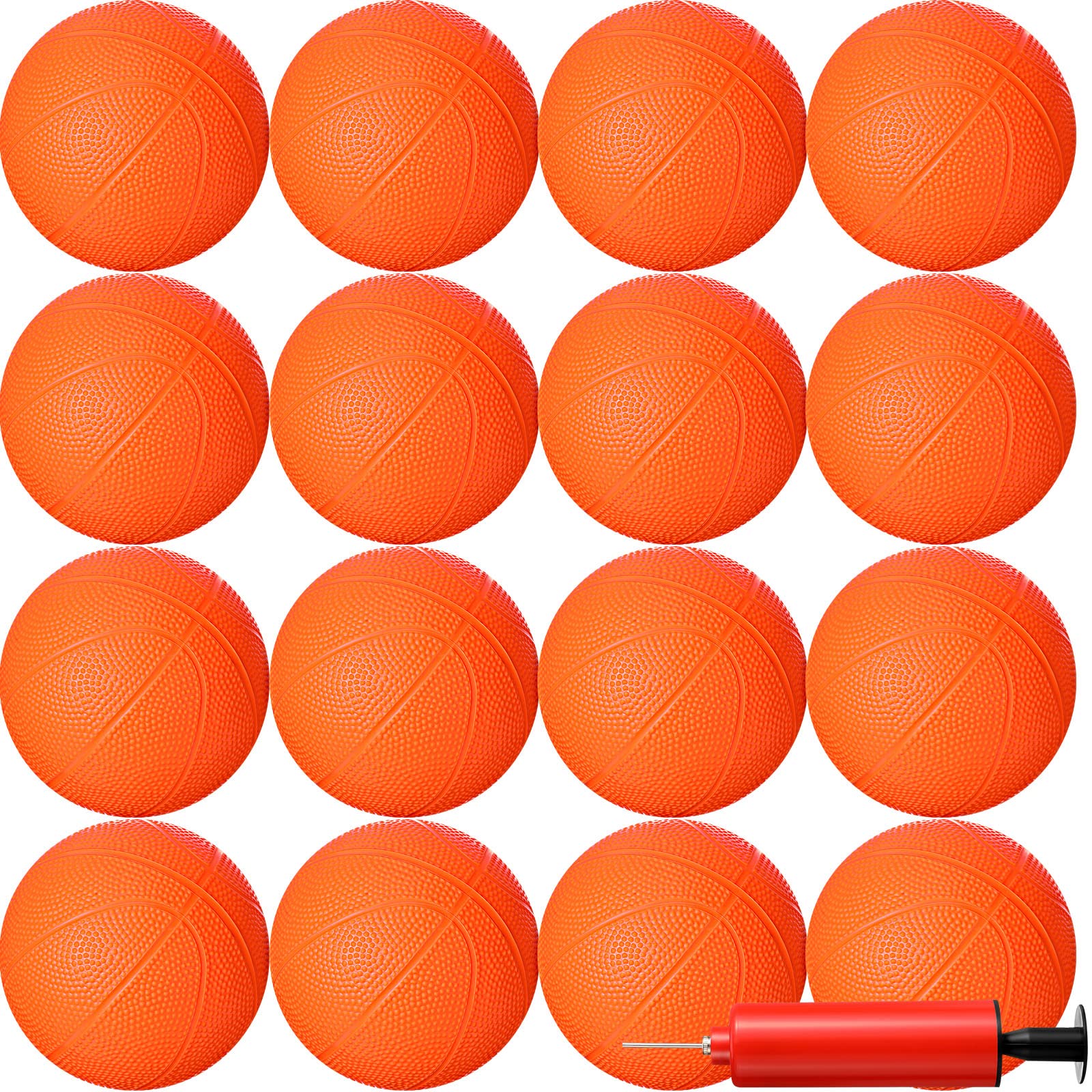 12 Pcs Mini Basketball Toy Set - 6 Inch Small Inflatable PVC Basketballs for Kids with Air Pump | Perfect for Indoor Outdoor Play, Pool, Beach & Basketball Hoop Games | Orange Sports Toys for Toddlers