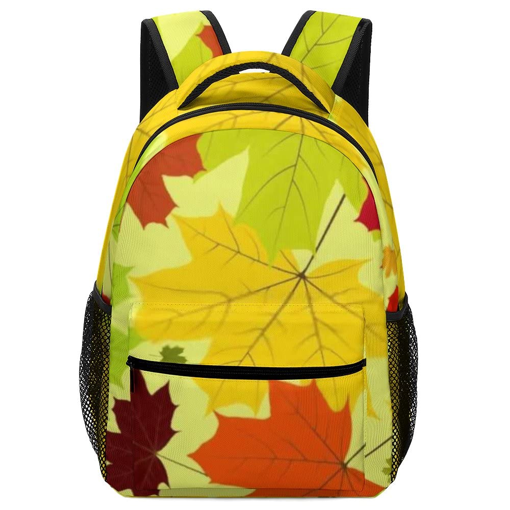Vintage Autumn Maple Leaf Print Backpack - 16.5 Inch Laptop Backpack for School, College, Hiking & Travel - Unisex Diaper Bag & Daypack for Men & Women - Perfect for Campus, Outdoor Adventures & Daily Commute