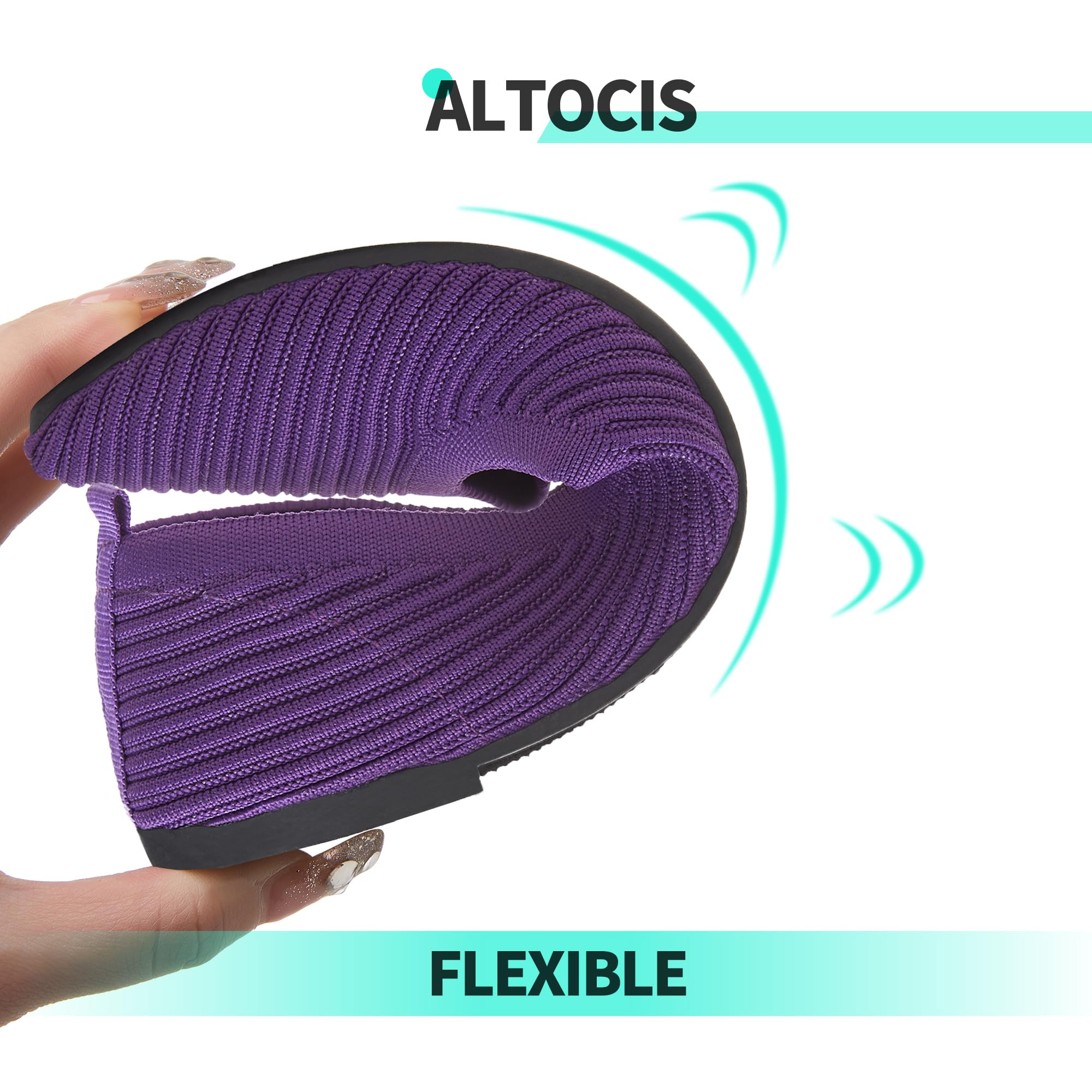 ALTOCIS Women's Knit Ballet Flats - Comfortable Pointed Toe Dress Shoes for Ladies | Soft Casual Ballerina Walking Shoes | Perfect for Office, Travel & Everyday Wear