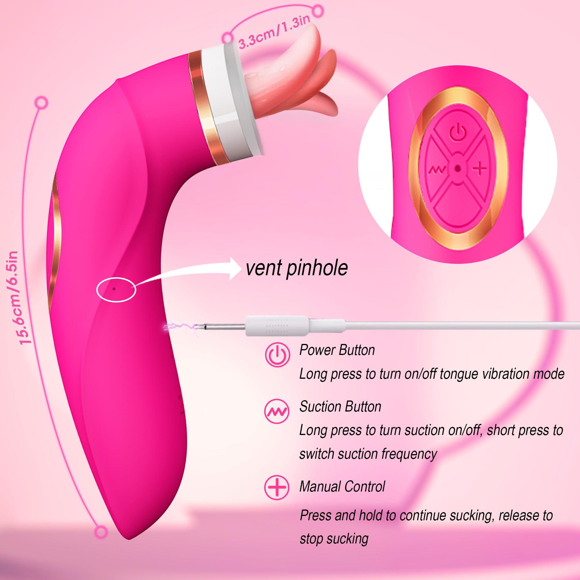 Clitoral Vibrator for Women - 8 Suction & 5 Licking Modes G-Spot Stimulator - Adult Sex Toy for Couples & Solo Play - Perfect for Foreplay, Intimacy & Self-Pleasure
