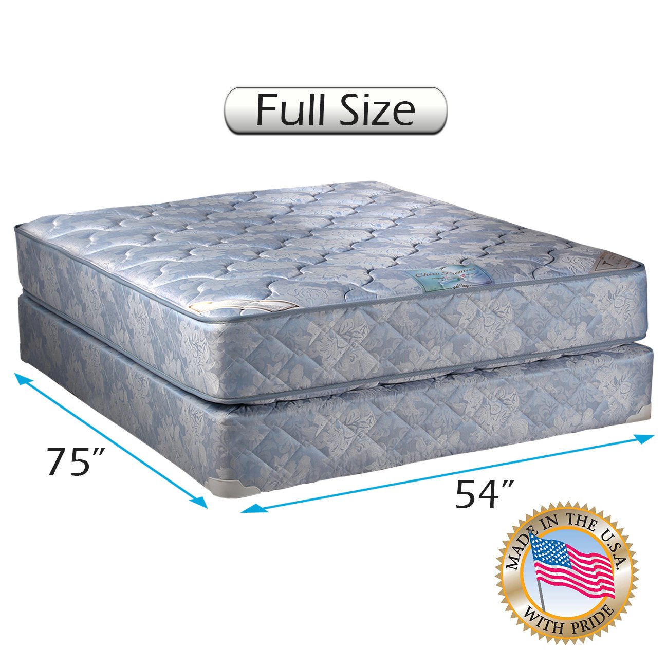 Premium Orthopedic Two-Sided Blue Mattress Set with Mattress Protector - High-Density Foam for Back Pain Relief & Long-Lasting Comfort (Full Size 54