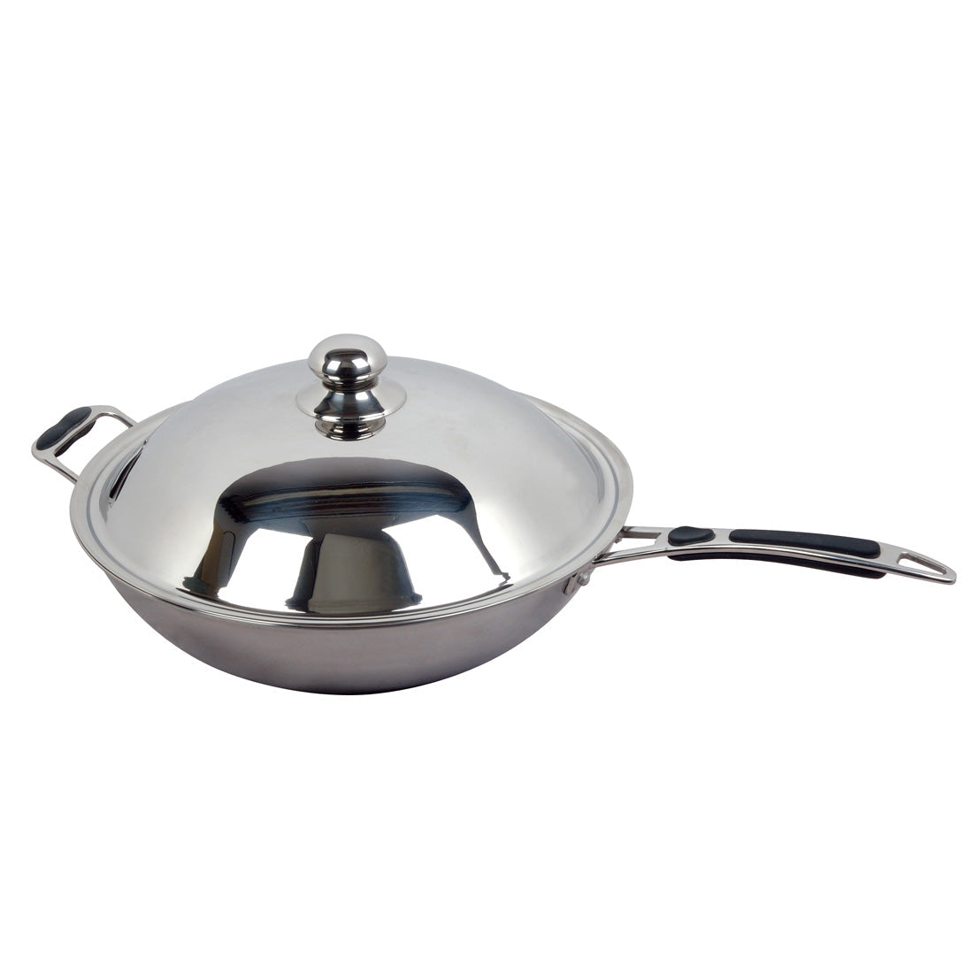Benchstar Ø 360 Induction Wok with Lid - 14-Inch Carbon Steel Stir Fry Pan for Gas, Electric & Induction Cooktops - Perfect for Asian Cooking, Stir-Frying & Deep Frying