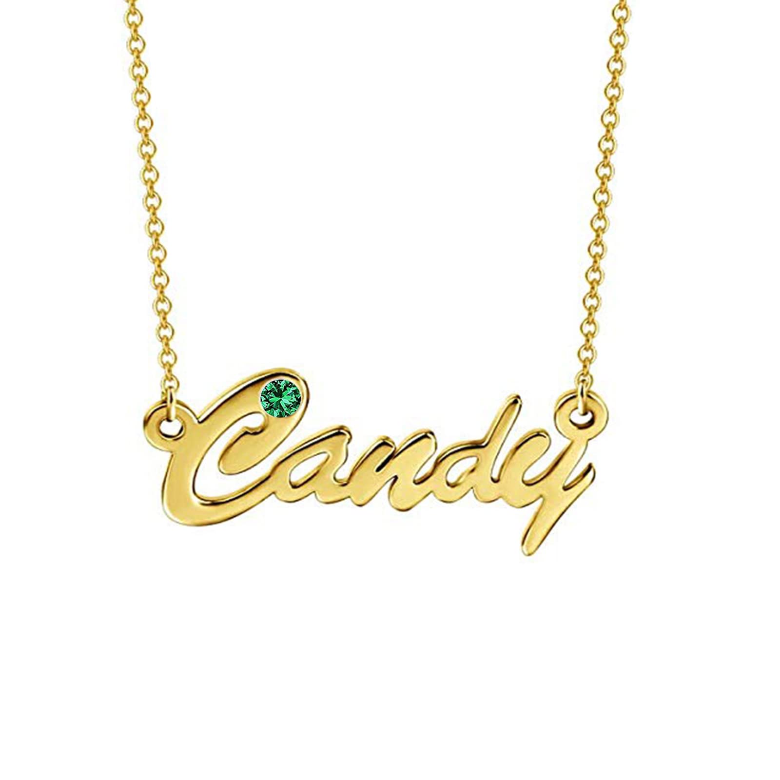 FENCCI 10K/14K/18K Solid Gold Personalized Name Necklace for Women - Custom Engraved Nameplate Jewelry - Perfect Birthday Gift for Her, Anniversary, Valentine's Day & Special Occasions