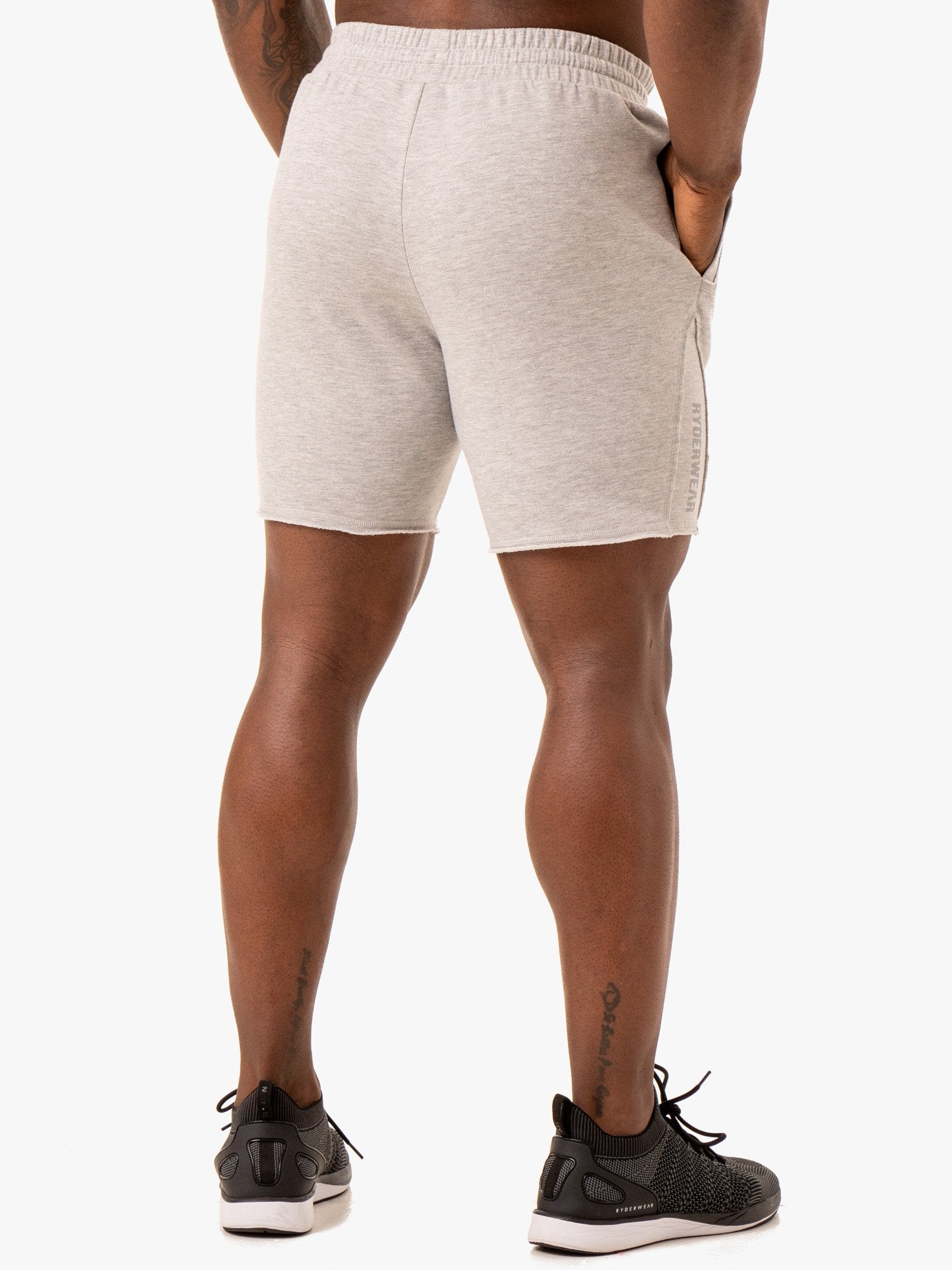 Force 6 Track Shorts - Grey Marl Athletic Running Shorts for Men | Gym Workout & Casual Wear