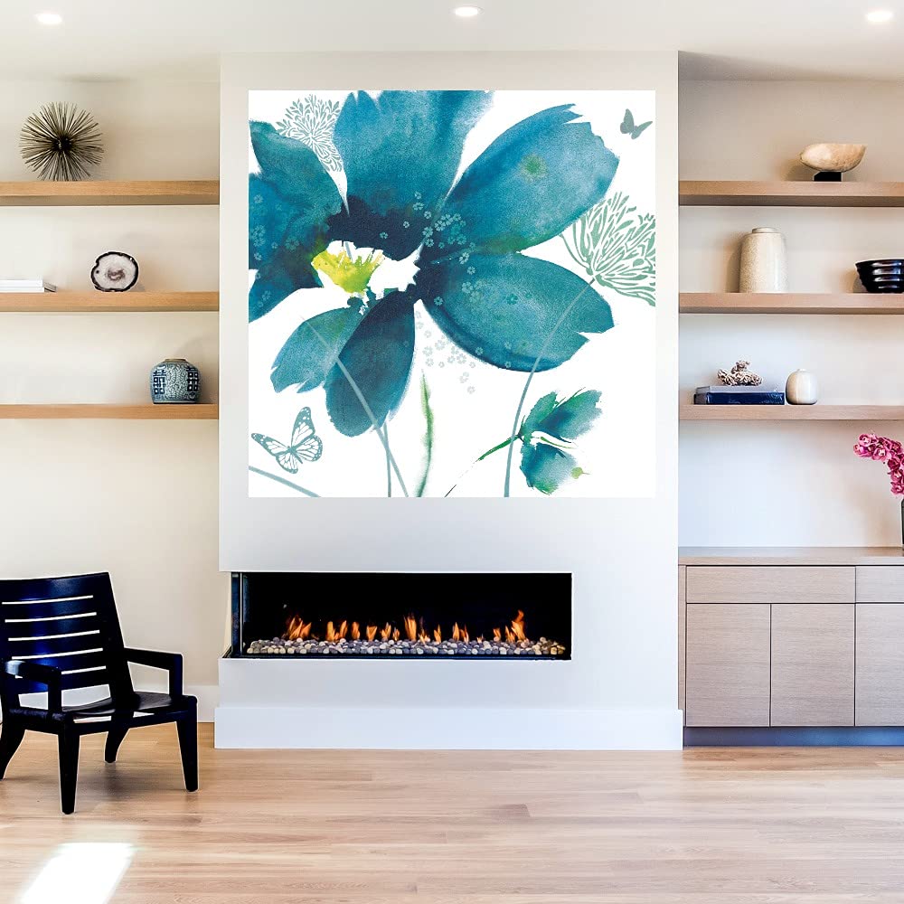 Blue Dawn Fine Art Canvas Wall Decor by Ruth Yardley - 22x22 Inch Ready-to-Hang Painting for Living Room, Bedroom, Office & More - Modern Abstract Artwork for Home & Commercial Spaces