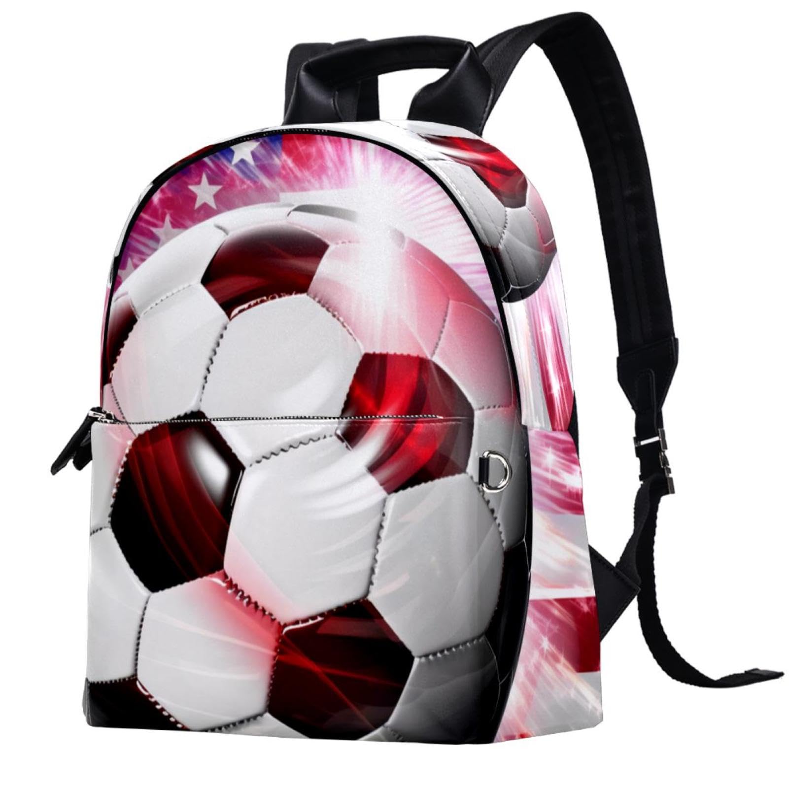 American Flag Football Travel Backpack - Durable Work Backpack for Men & Women - Perfect for Commuting, Hiking, and School - USA Patriotic Design