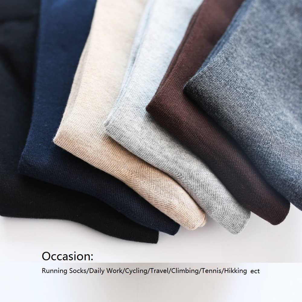 WROLEM Men's Running Socks - 5 Pack Breathable Cotton Crew Socks for Work, Dress & Athletic Performance - Perfect for Gym, Office & Daily Wear