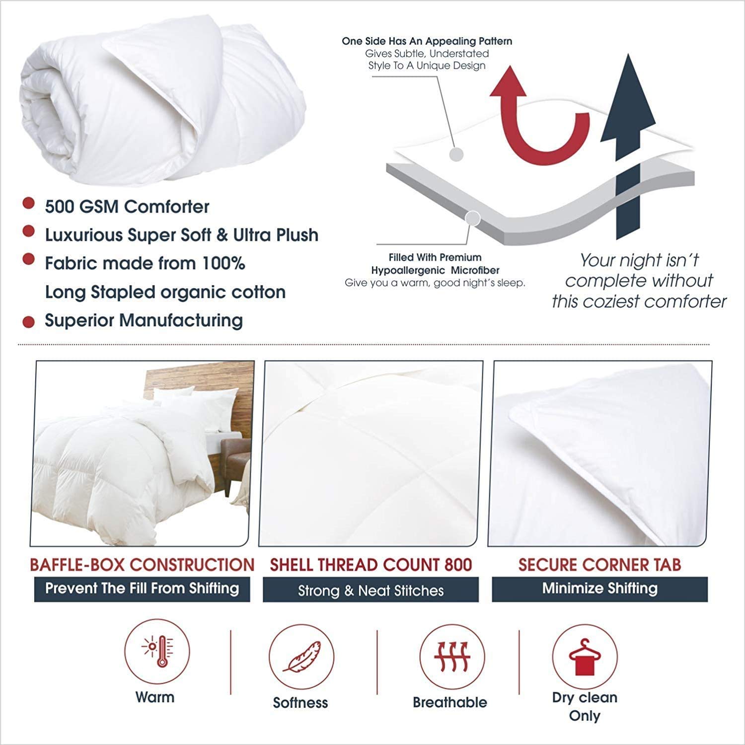 100% Organic Cotton Comforter - GOTS Certified Luxury Quilted Bedding, 500 GSM & 800 TC, Ultra-Soft & Fluffy, All-Season Warmth, Full/Queen Size (Sage Green) - Perfect for Master Bedrooms, Guest Rooms & Cozy Winter Nights