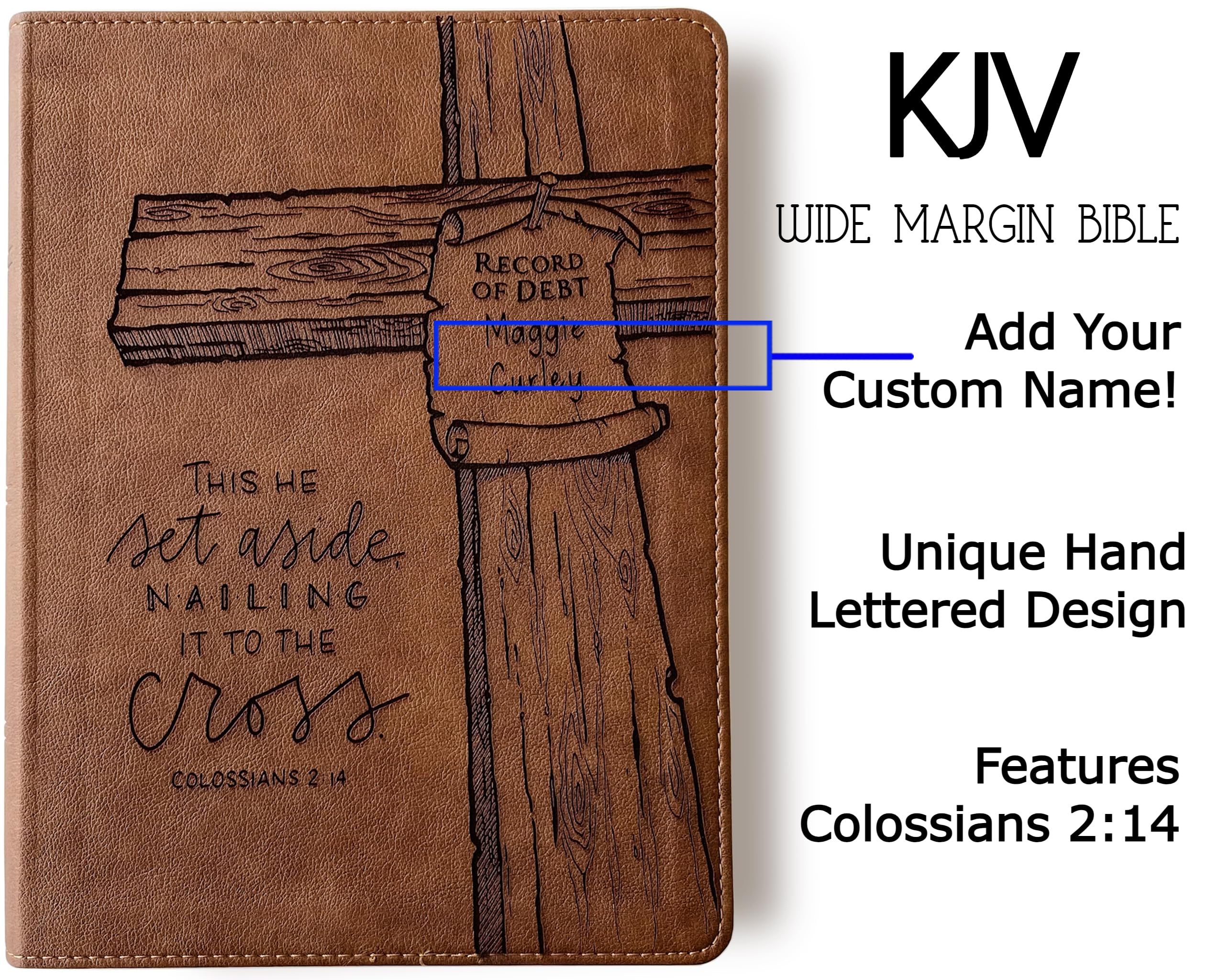KJV Wide Margin Large Print Bible - Personalized Red Letter Edition for Gifting & Study
