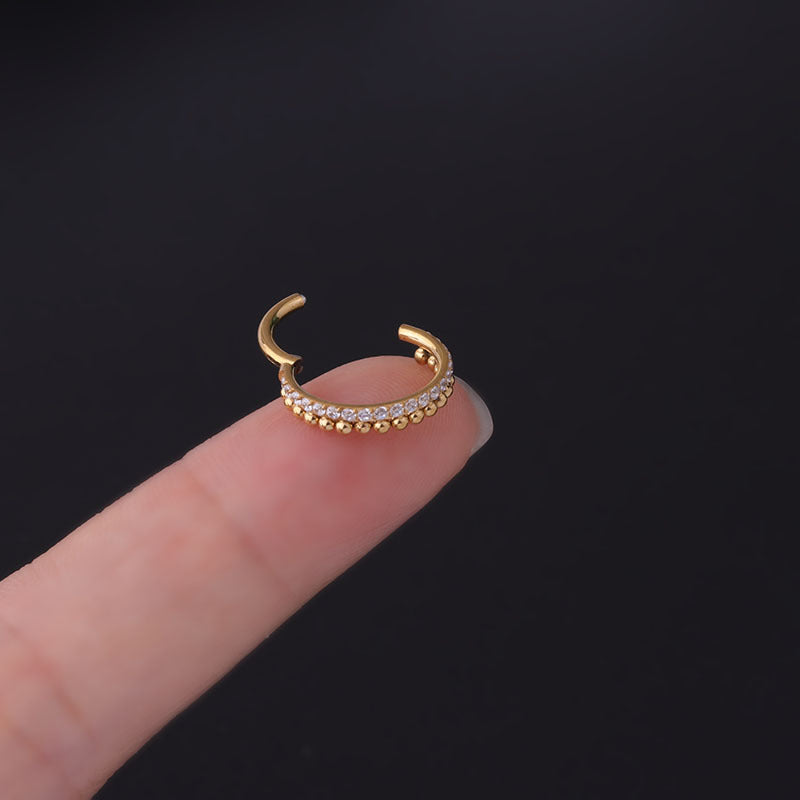 16G Surgical Steel CZ Septum Piercing Ring - Hypoallergenic Nose Jewelry for Women & Men - Perfect for Everyday Wear, Parties & Alternative Fashion