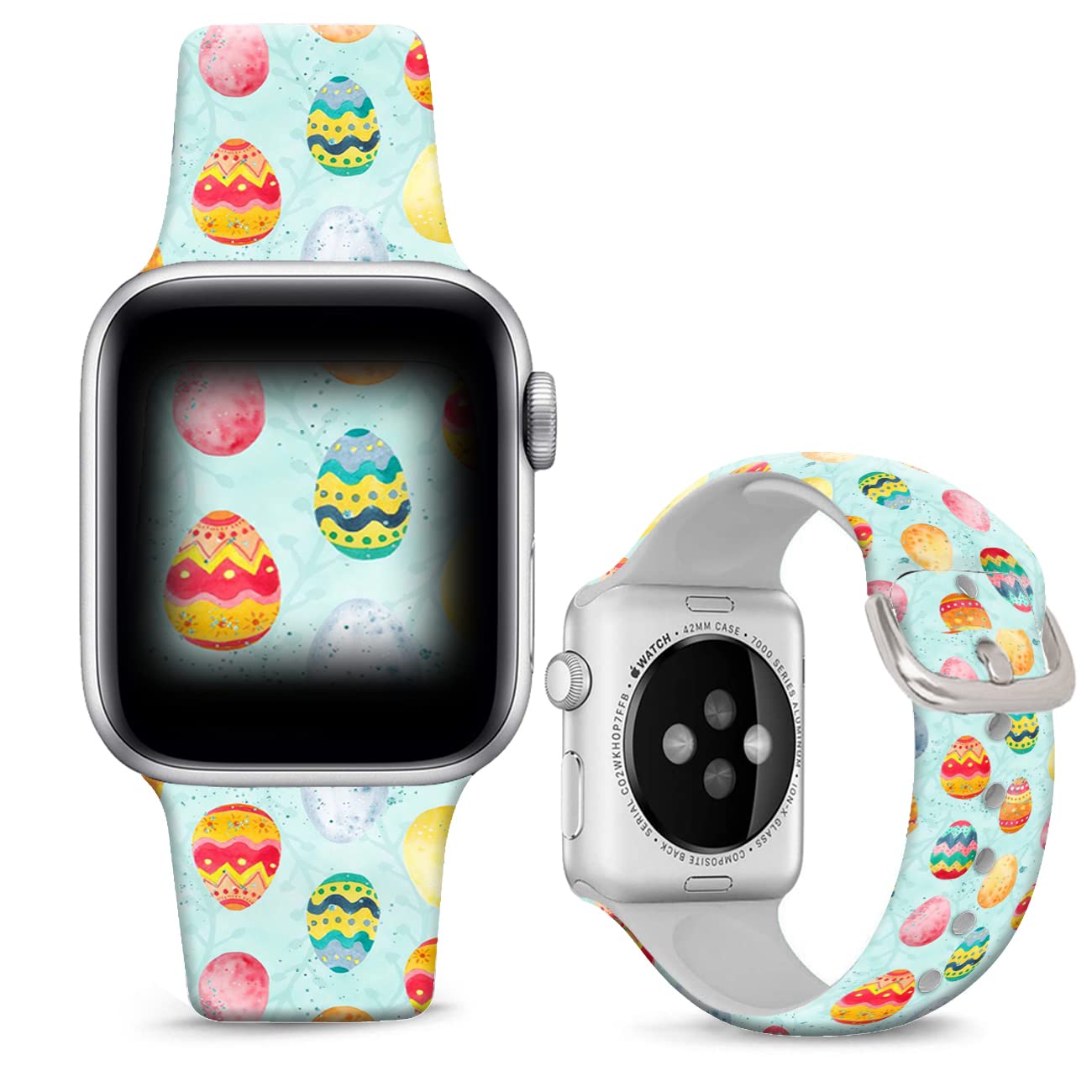 DOO UC Easter Floral Watch Bands for Apple Watch 38mm 40mm 41mm 42mm 44mm 45mm 49mm - Soft Silicone Replacement Straps Compatible with iWatch Series Ultra SE 8 7 6 5 4 3 2 1 - Perfect for Women, Girls, Workouts & Daily Wear