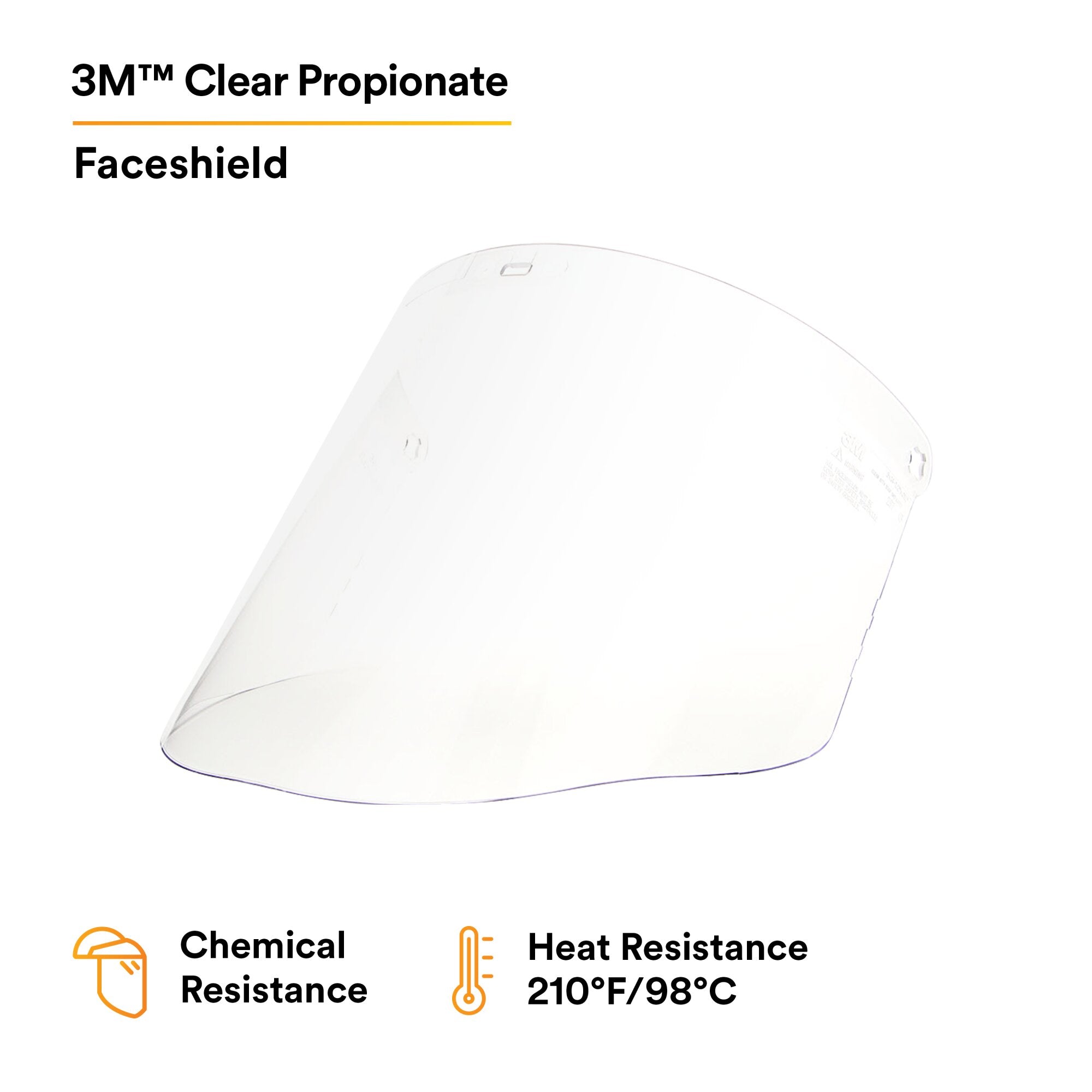 3M Clear Propionate Faceshield W96 (82700-00000) - Molded Safety Face Shield for Construction, Woodworking & Industrial Use - Impact Resistant Eye Protection for DIY Projects & Workplace Safety