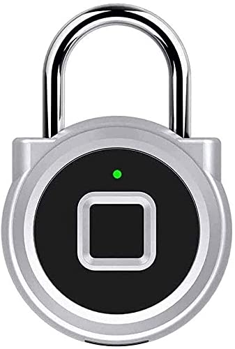 XUERUIGANG Smart Fingerprint Padlock - Keyless Entry, Waterproof, USB Rechargeable - Secure Your Gym Locker, Door, Luggage, Suitcase, Backpack, Bike & Office (Silver) | Perfect for Travel, Home Security & Outdoor Activities