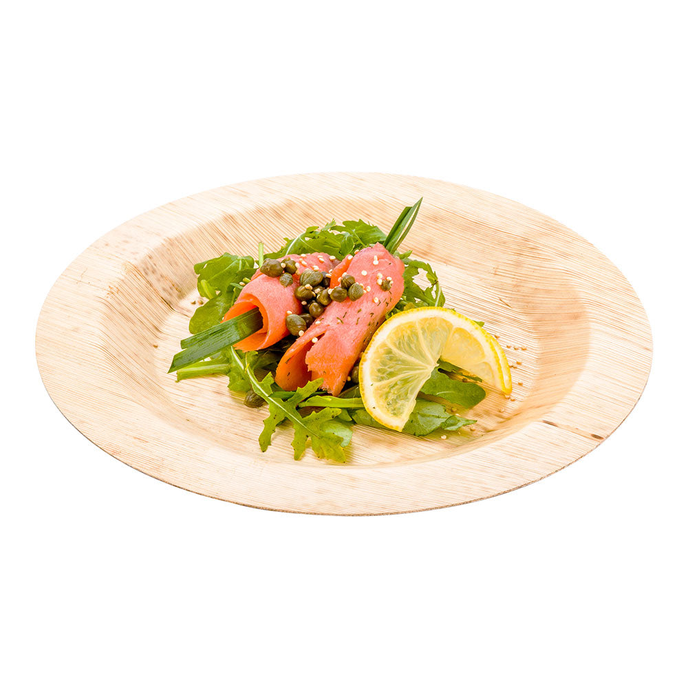 100% Natural Bamboo Plates & Disposable Flatware Set - 100 Round Plates + 100 Utensils | Eco-Friendly Biodegradable Dinnerware for Parties, Picnics & Sustainable Living