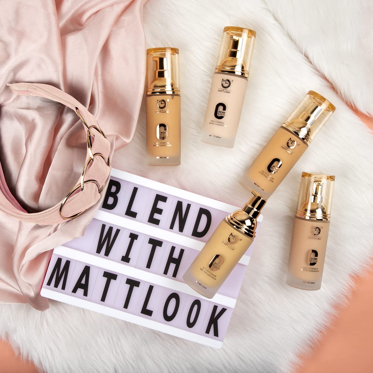 MATT LOOK Zero Pore Oil Control Full Coverage Foundation - 5 Shades, 45ml | Highly Blendable, Buildable Formula | No Flakiness, Natural Skin Finish | Perfect for Oily Skin & Long-Lasting Makeup | Ivory Shade