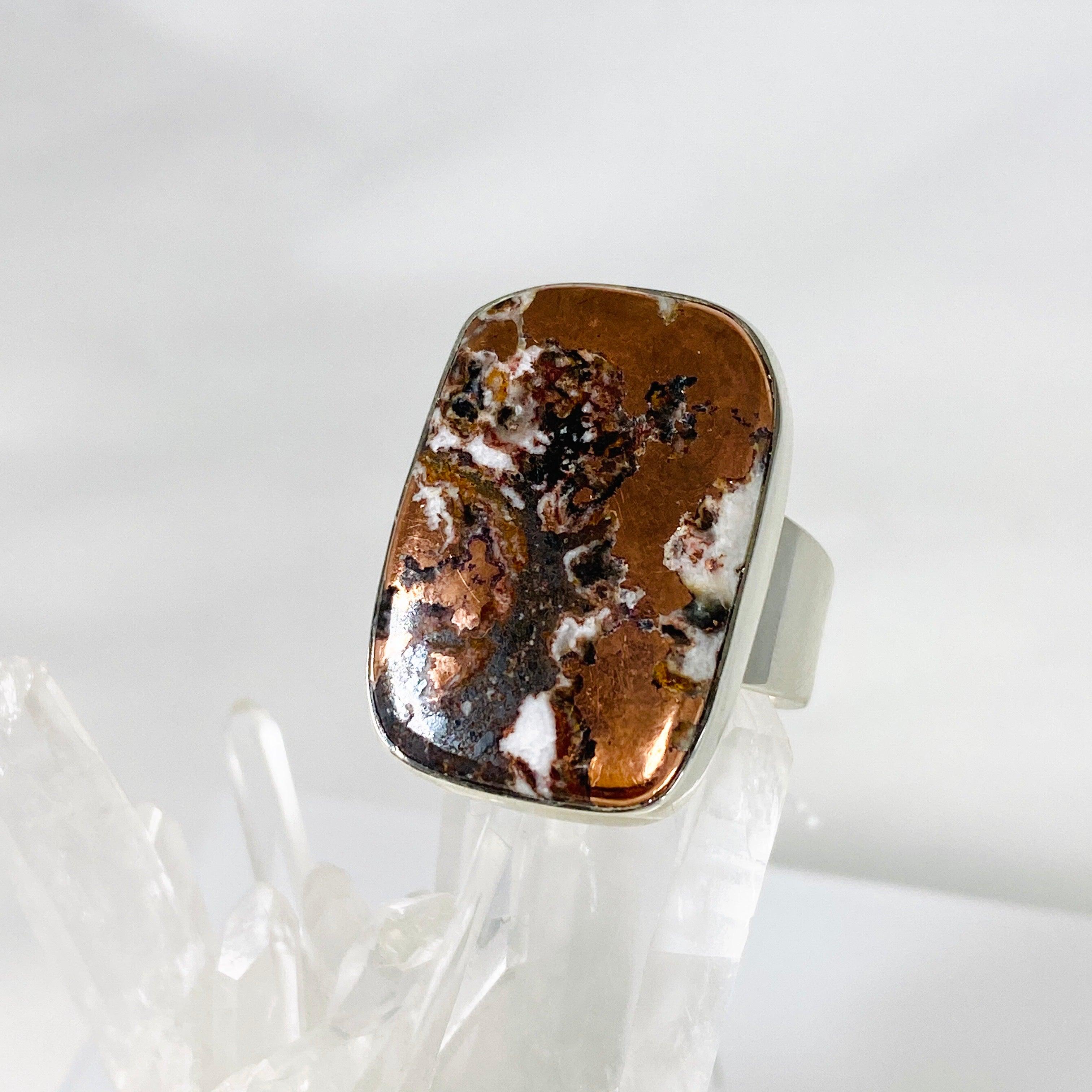 Copperite Rectangular Ring - Size 10 - KRGJ3040 - Elegant Minimalist Jewelry for Women - Perfect for Everyday Wear, Office & Special Occasions