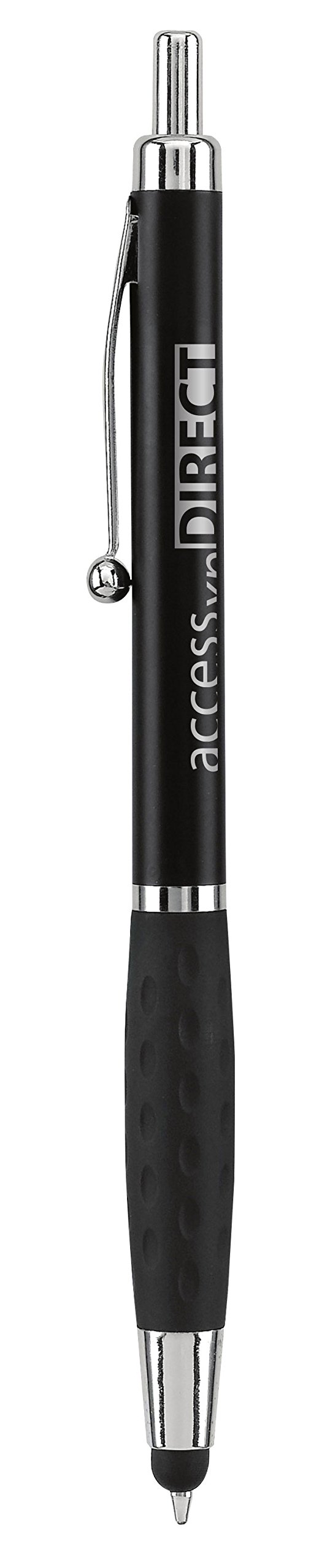 Custom Logo Retractable Ballpoint Pens - 300 Pack Bulk Promotional Pens - Medium Point Black Ink - Bridgeport Stylus Design - Perfect for Trade Shows, Corporate Gifts & Branding Events - Only $0.66 Each