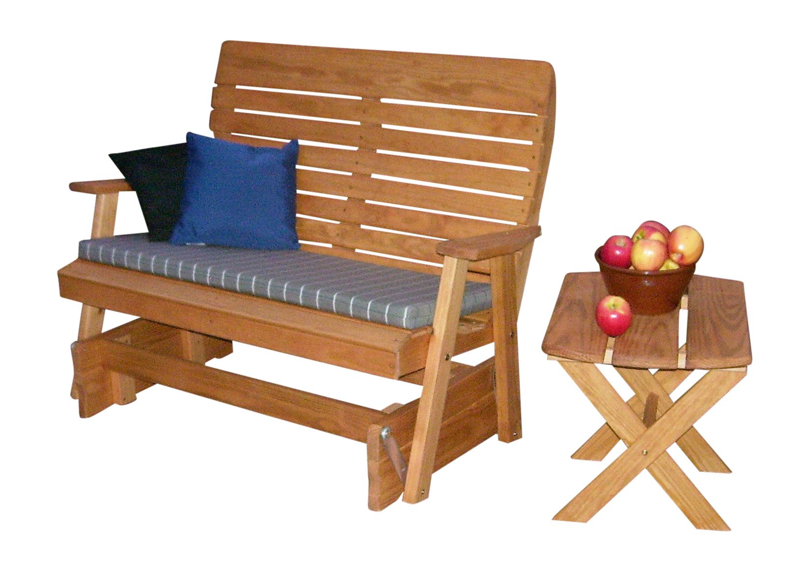 A & L Furniture Pressure Treated Pine Highback Glider - Outdoor Patio Rocking Chair for Garden, Porch, and Deck Relaxation