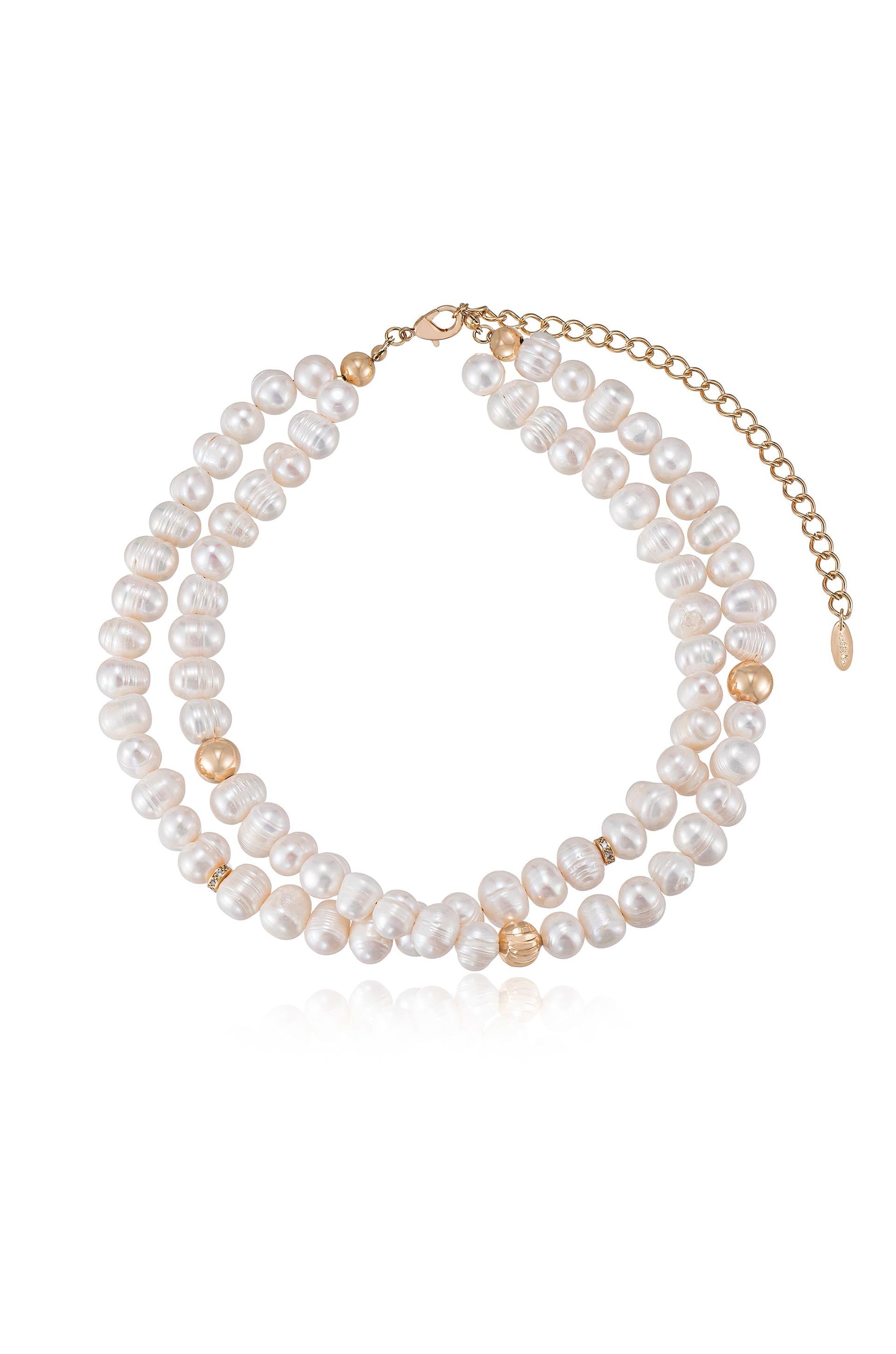 Elegant Double Strand Pearl Necklace for Women - Classic & Timeless Jewelry Gift for Weddings, Parties & Special Occasions
