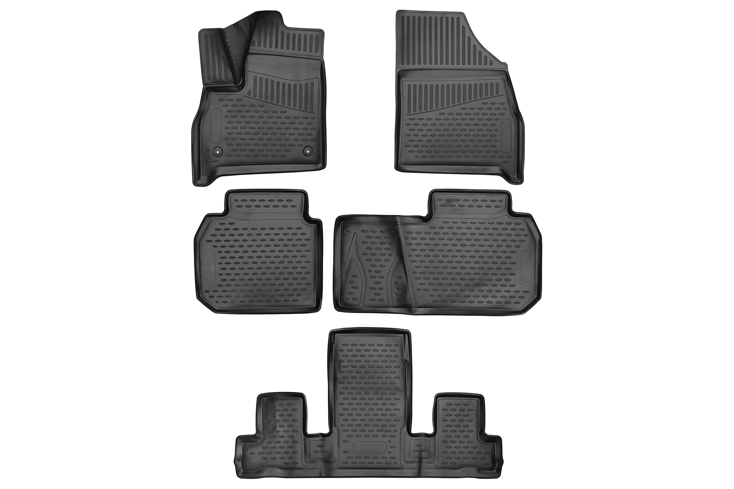 2018-2023 Chevrolet Traverse Custom Fit Floor Mats - Full Set for Front, 2nd & 3rd Row with Bucket/Captain Seats | All-Weather Protection for 7-Seater SUV | Perfect for Family Road Trips & Daily Commutes