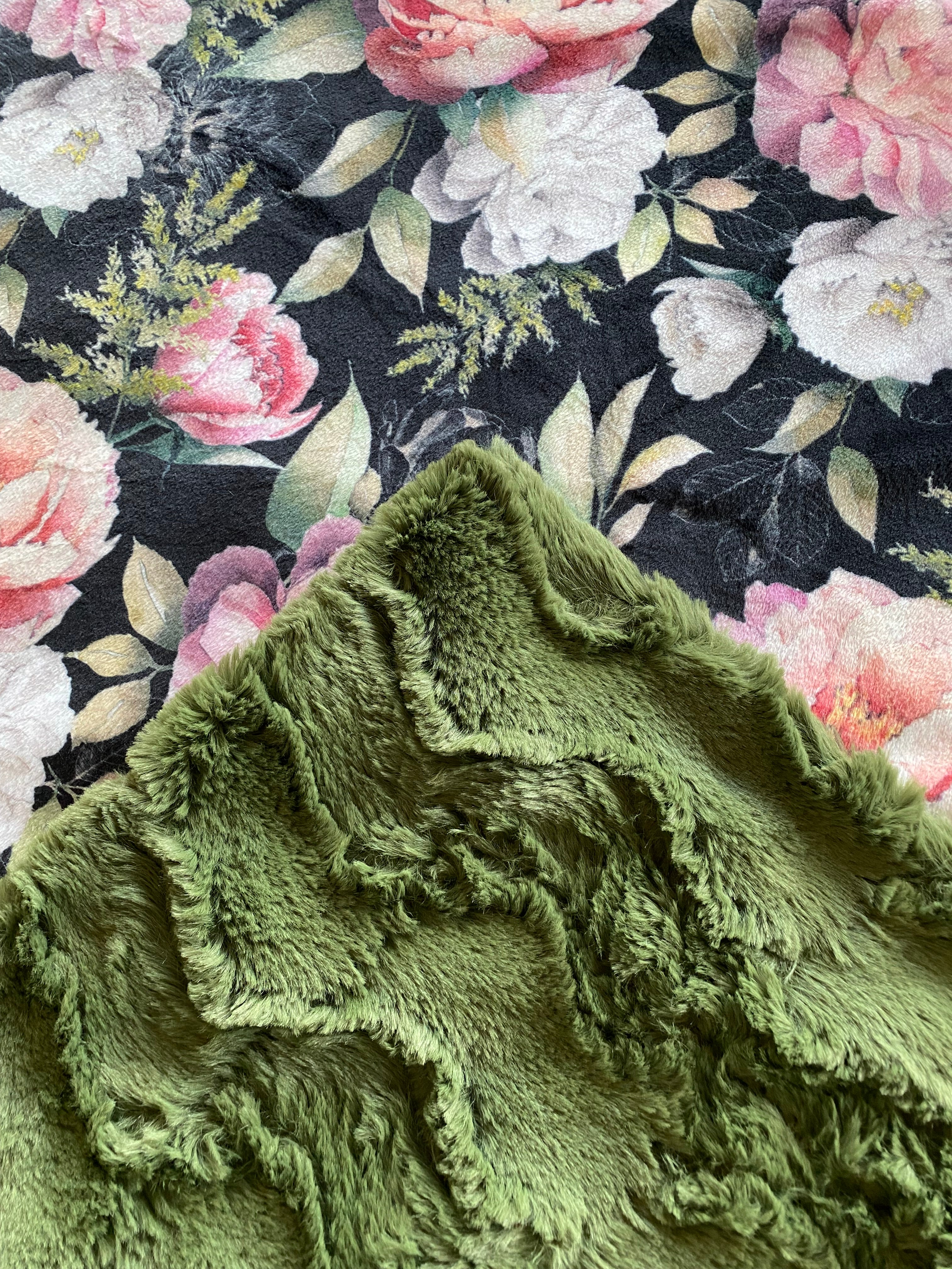 Right of Spring Noir on Glacier Moss Minky Blanket - Large 54x65 Inch Soft Plush Throw Blanket for Couch, Bed & Home Decor | Cozy Gift Idea