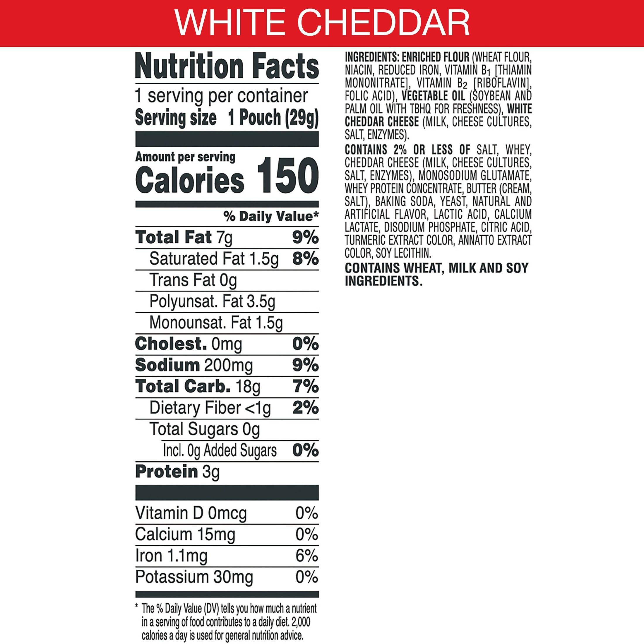 Cheez-It White Cheddar Baked Cheese Crackers - 40 Individually Wrapped Packs - Perfect for Lunch Boxes, Office Snacks & On-the-Go Munching