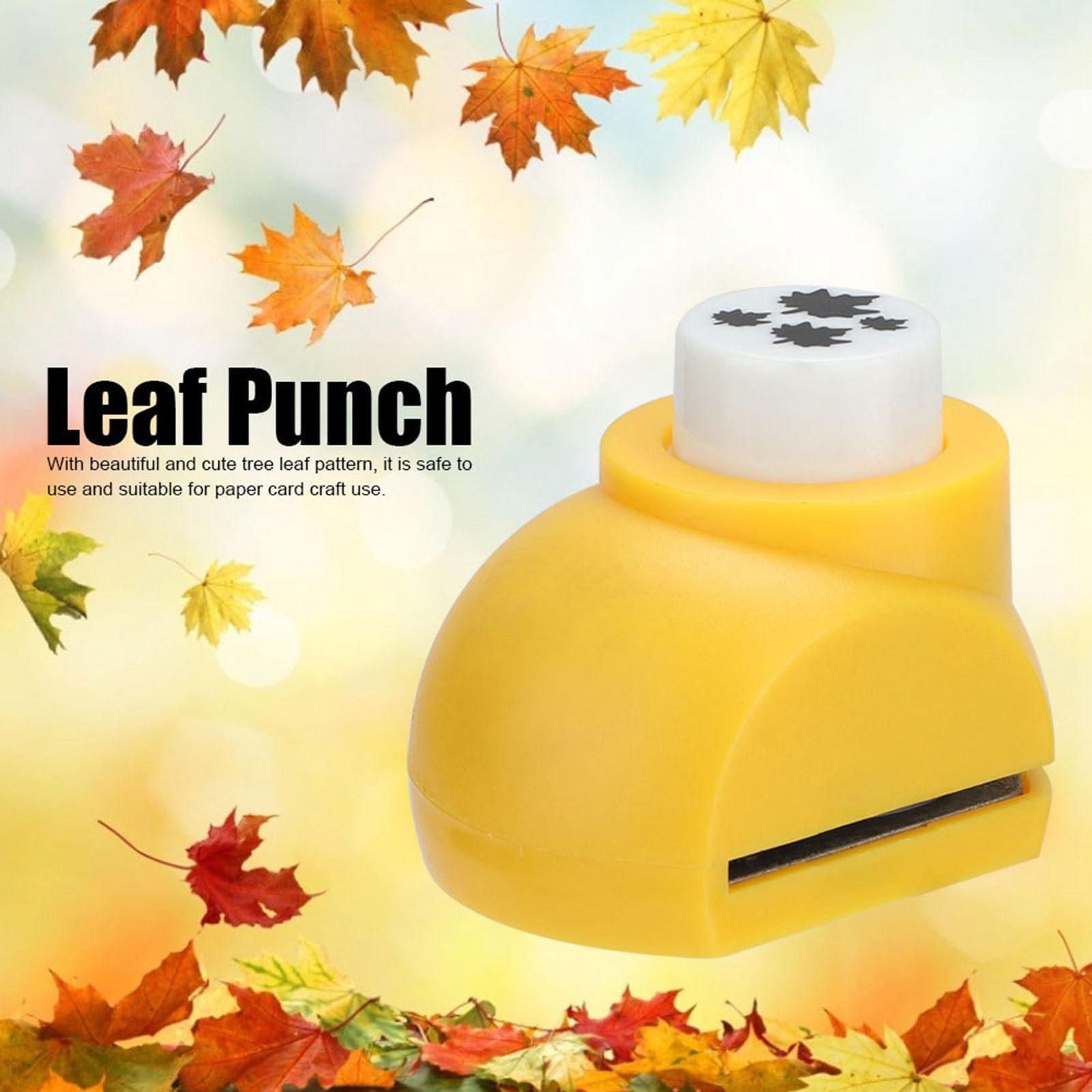 Fdit Tree Leaf Paper Punch Cutter - Maple Leaf Pattern Craft Tool for DIY Scrapbooking, Card Making & Gift Wrapping (Includes 8pcs Paper) - Perfect for Fall Decorations, Wedding Invitations & School Projects