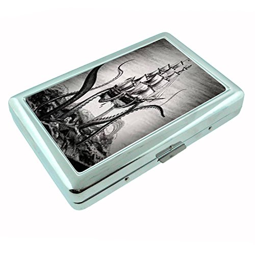 Silver Metal Kraken Octopus Cigarette Case - Unique Sea Monster Design for Smoking Accessories | Perfect for Halloween, Cosplay & Gifts