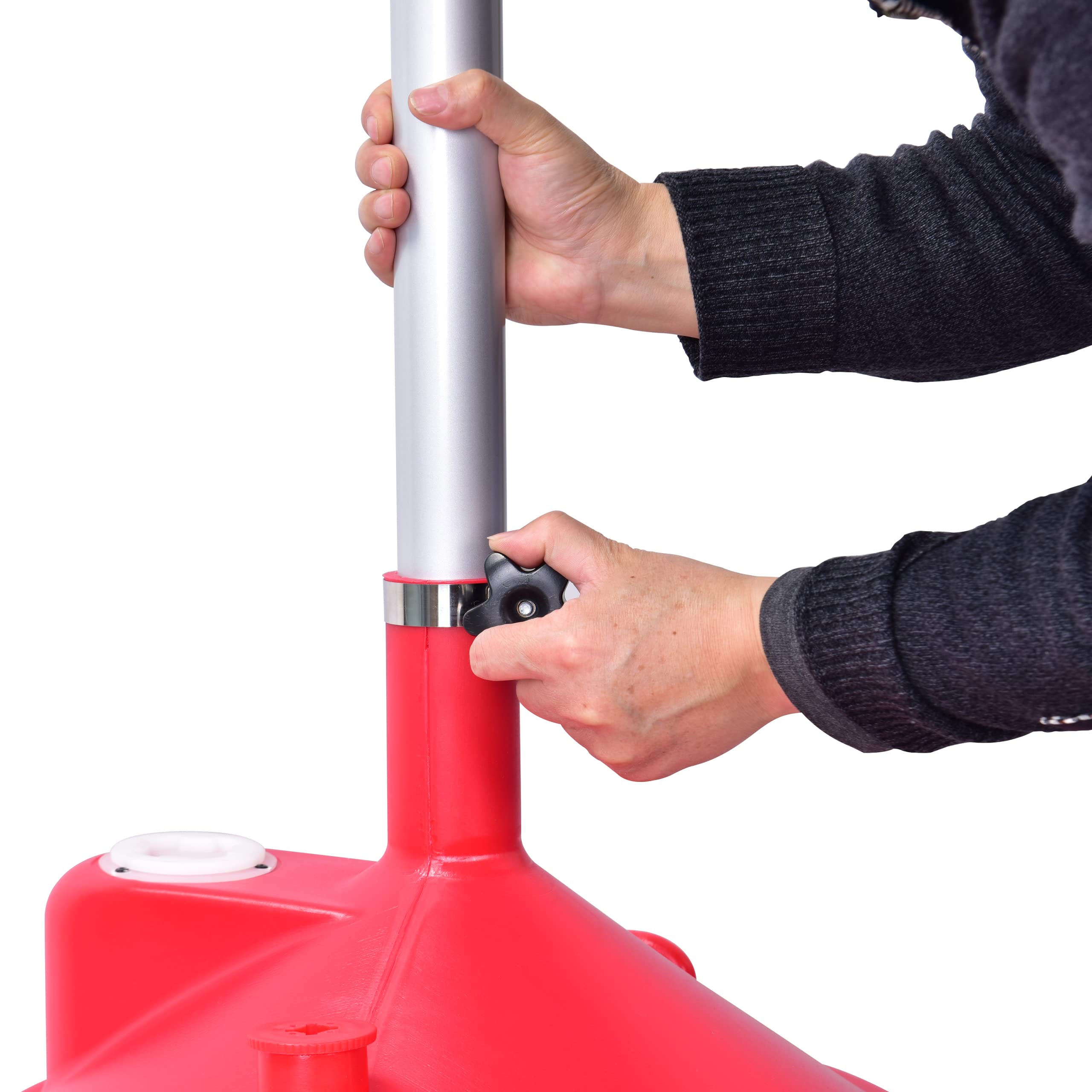 18 Gallon Industrial Waste Oil Drain Tank with Wheels - Portable Oil Change Tank for Cars, Adjustable Funnel Height - Ideal for Auto Shops, DIY Oil Changes & Waste Oil Recycling (Red)