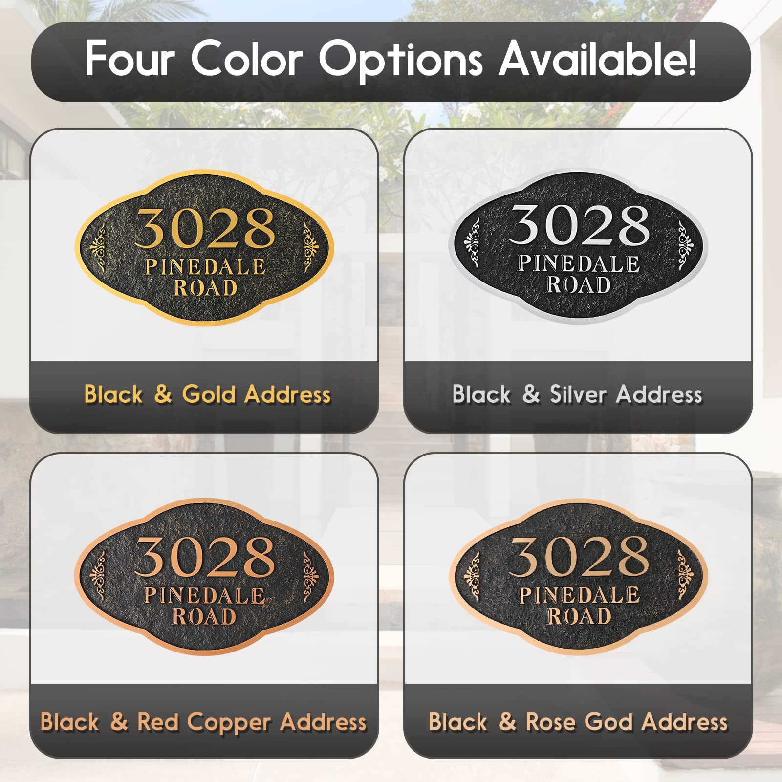 Personalized Metal Address Plaque - 11.8