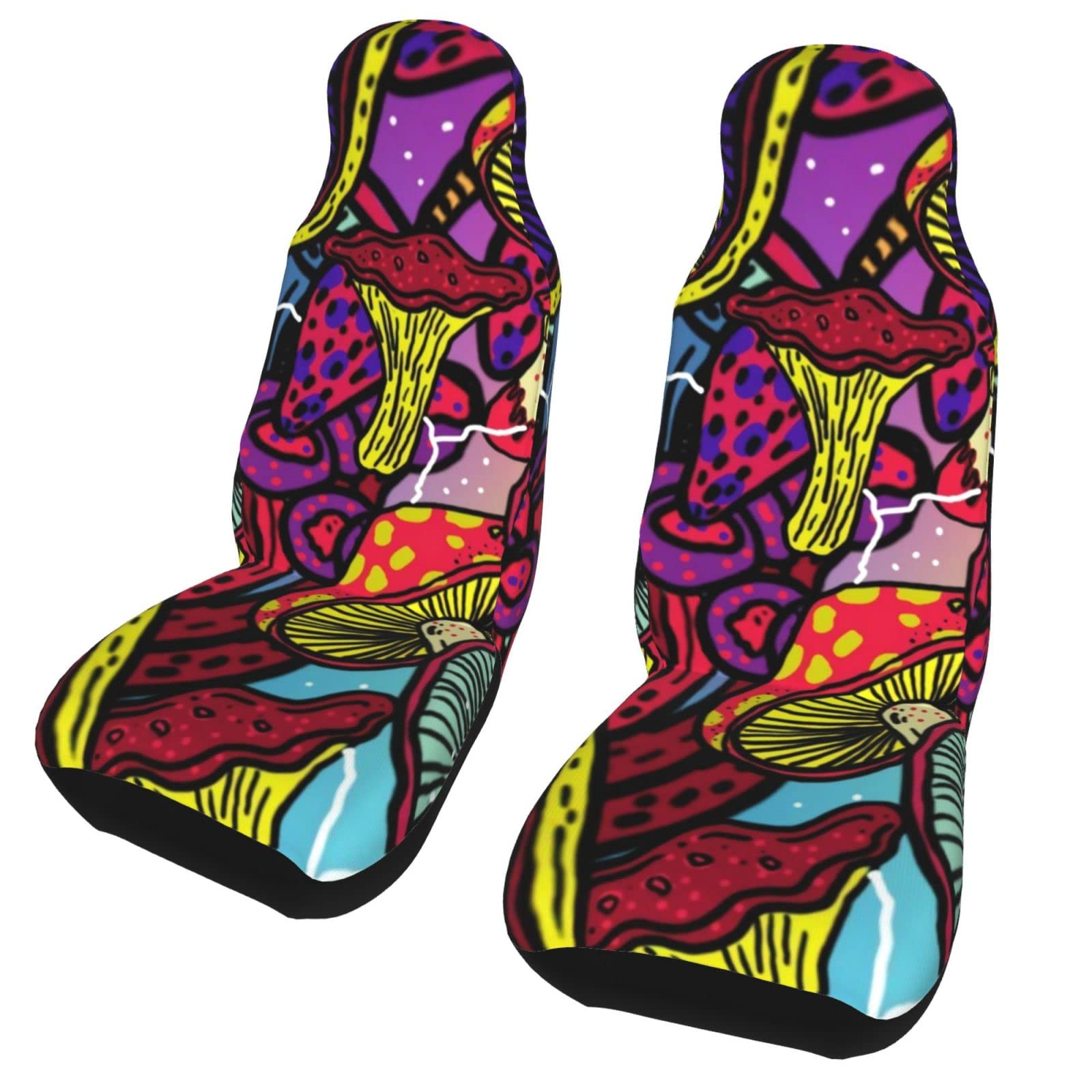2 Pcs Universal Car Seat Covers - Mushroom Design Front Seat Protectors for Cars, SUVs & Trucks | Waterproof & Anti-Slip | Perfect for Daily Commute, Road Trips & Pet Protection