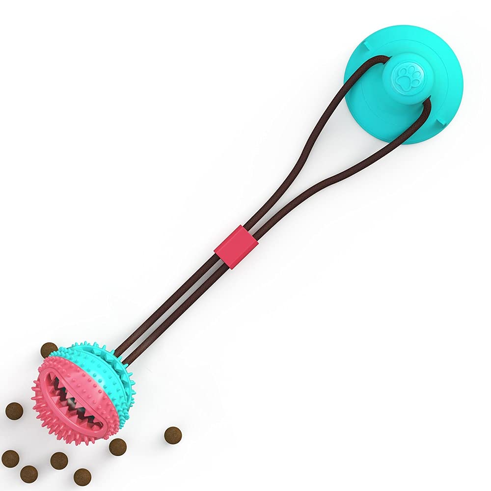 Interactive Dog Chew Toy for Large Dogs - Suction Cup Ball & Rope for Teeth Cleaning - Puppy Playtime