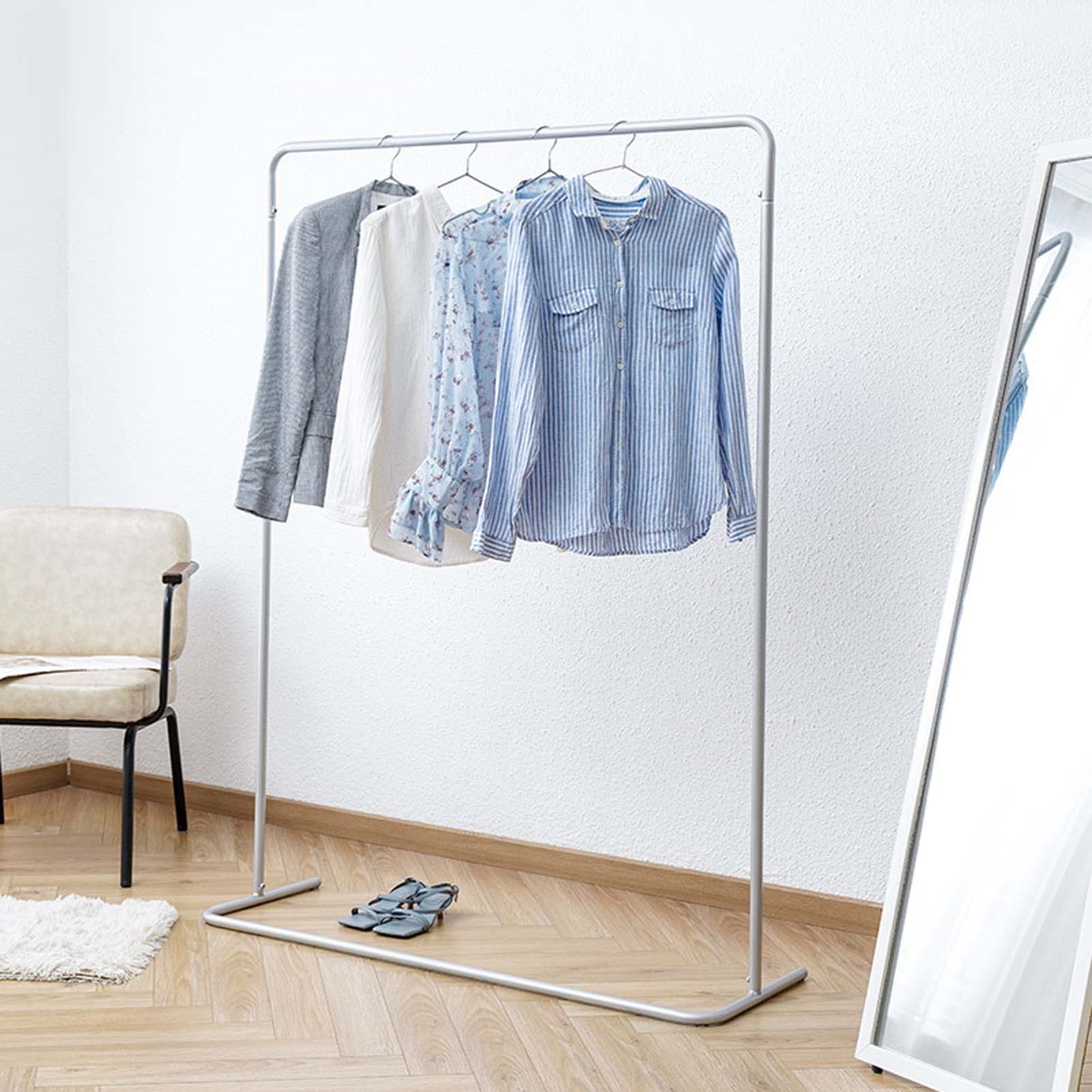 Foldable Stainless Steel Garment Rack - Space Saving Clothes Drying Rack for Small Spaces (150x40x160cm) - Indoor Outdoor Use for Laundry Room, Bedroom, Balcony & Patio