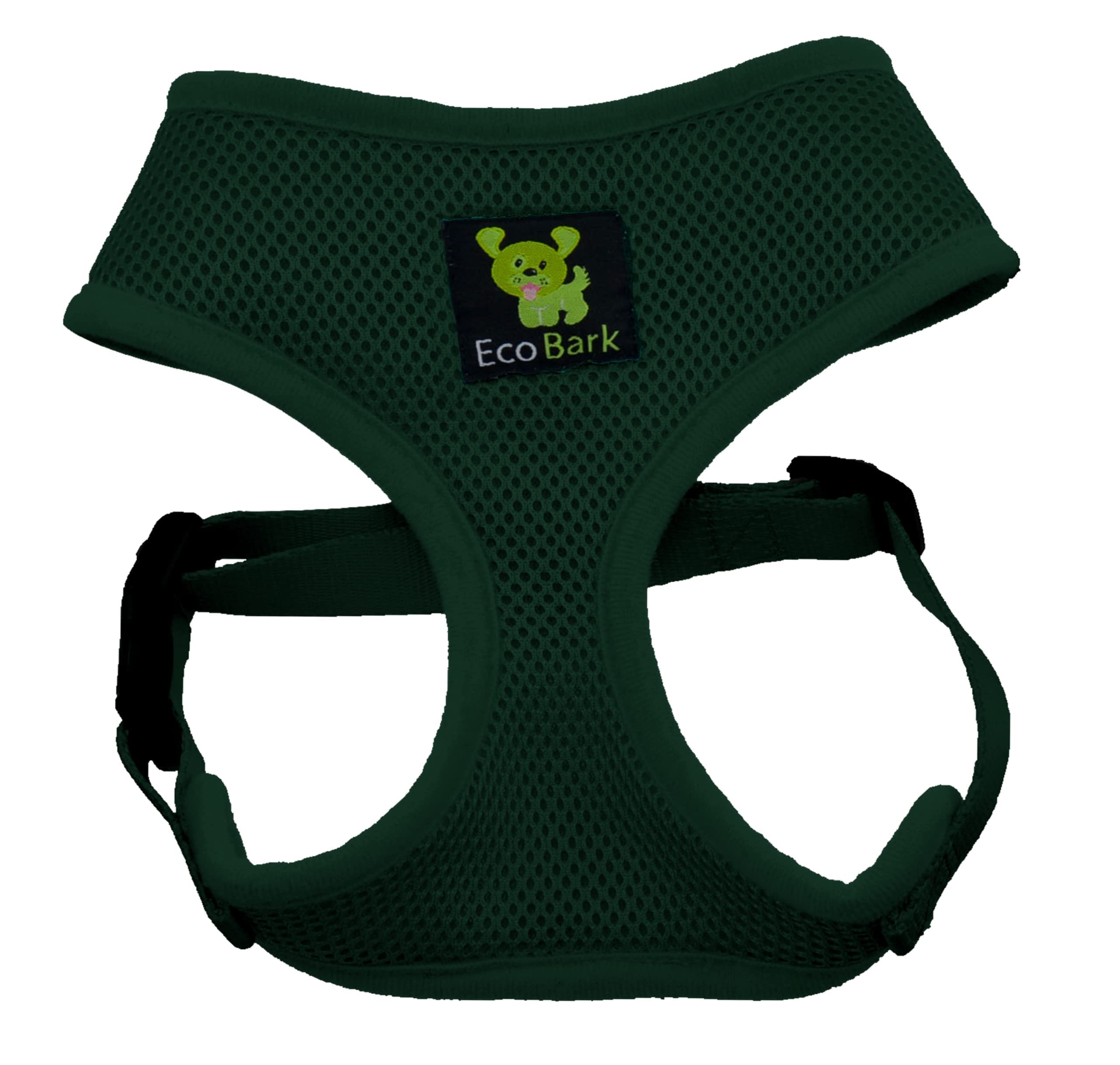 EcoBark Eco-Friendly No Pull Dog Harness - Soft Mesh Comfort Vest for Small, Toy & Teacup Dogs - Overhead Design Prevents Choking (XS, Dark Green) - Perfect for Walks, Training & Outdoor Adventures