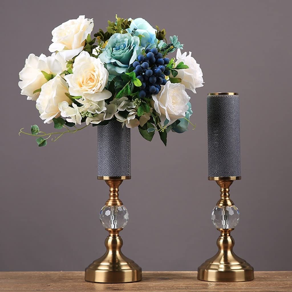 Stylish Metal Vase - Modern Tabletop Decor for Living Room, Office Desk, or Gift - Creative Flower Vase (34X6X12cm) - Perfect for Home Decor, Wedding Centerpieces & Interior Design