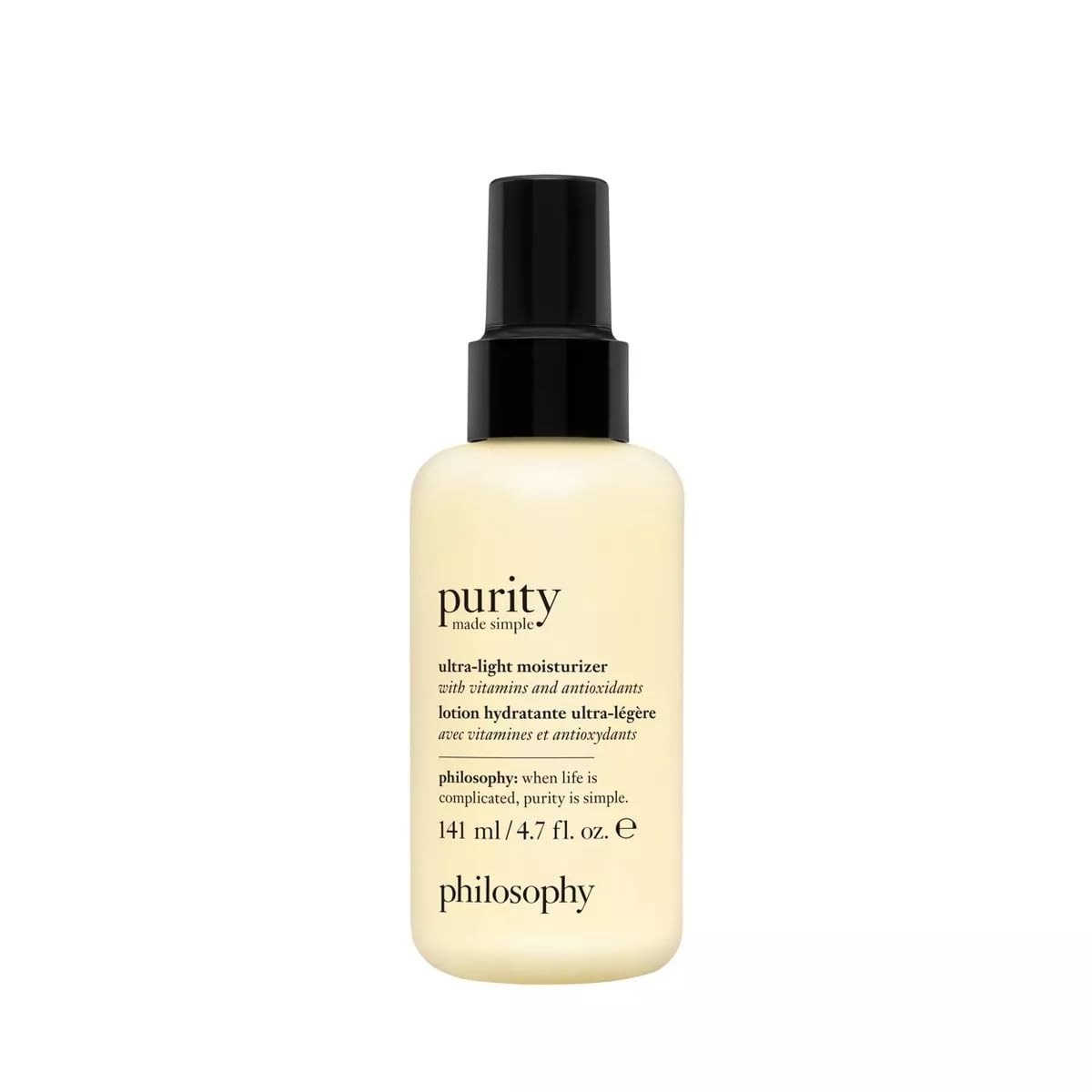 Philosophy Purity Made Simple Pore Face Moisturizer with Vitamins C & E, Green Tea, Meadowfoam Seed Oil & Chia Seed Oil - Ultra-Light Nourishing Formula for 24-Hour Hydration | Daily Skincare for Oily, Combination & Sensitive Skin | Perfect for Morning & Night Routine