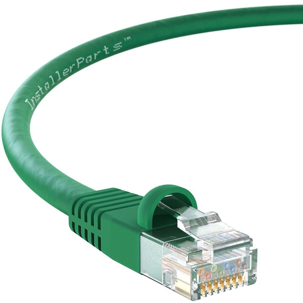 InstallerParts CAT6 Ethernet Cable 50-Pack (7FT, UTP Booted, Green) - 10Gbps High-Speed Network Cable for Home & Office - Perfect for Gaming, Streaming, and Office Networking