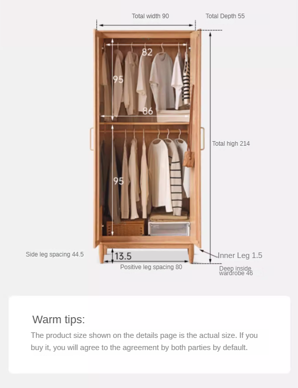 Solid Oak Wood Rattan Wardrobe - Stylish Storage for Bedroom, Living Room & Closet Organization